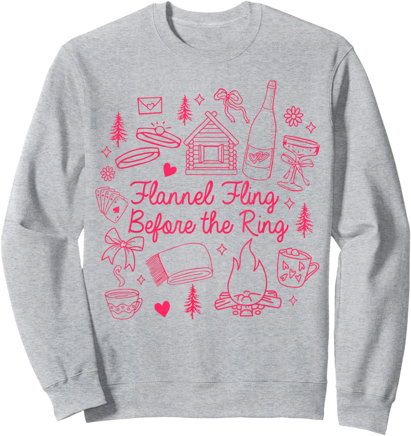 Fall Bachelorette Camping Cozy Flannel Fling Before The Ring Sweatshirt - Sweatshirt | Ash