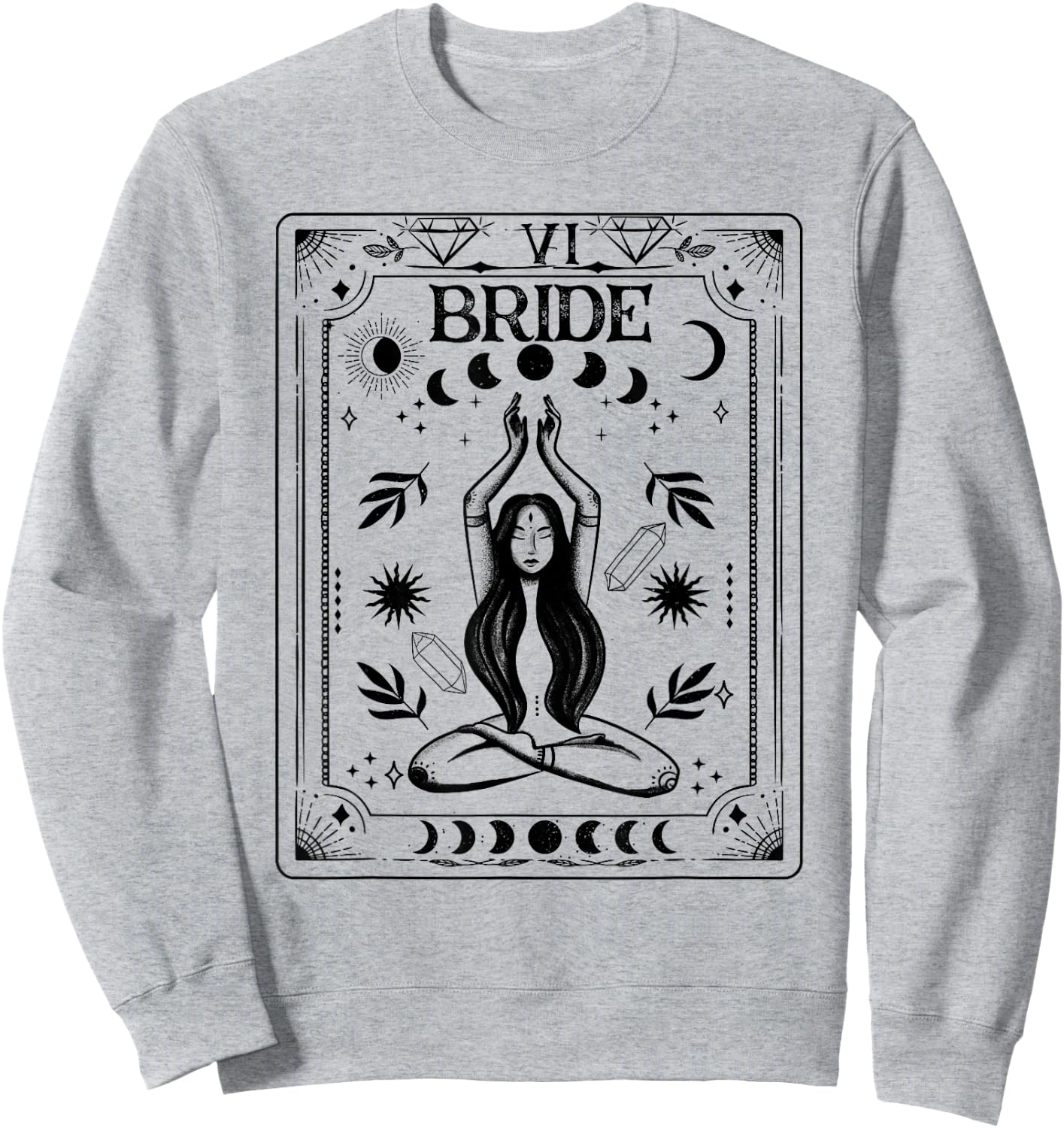 Witchy Bride Coven Tarot Celestial Gothic Bachelorette Party Sweatshirt - Sweatshirt | Ash