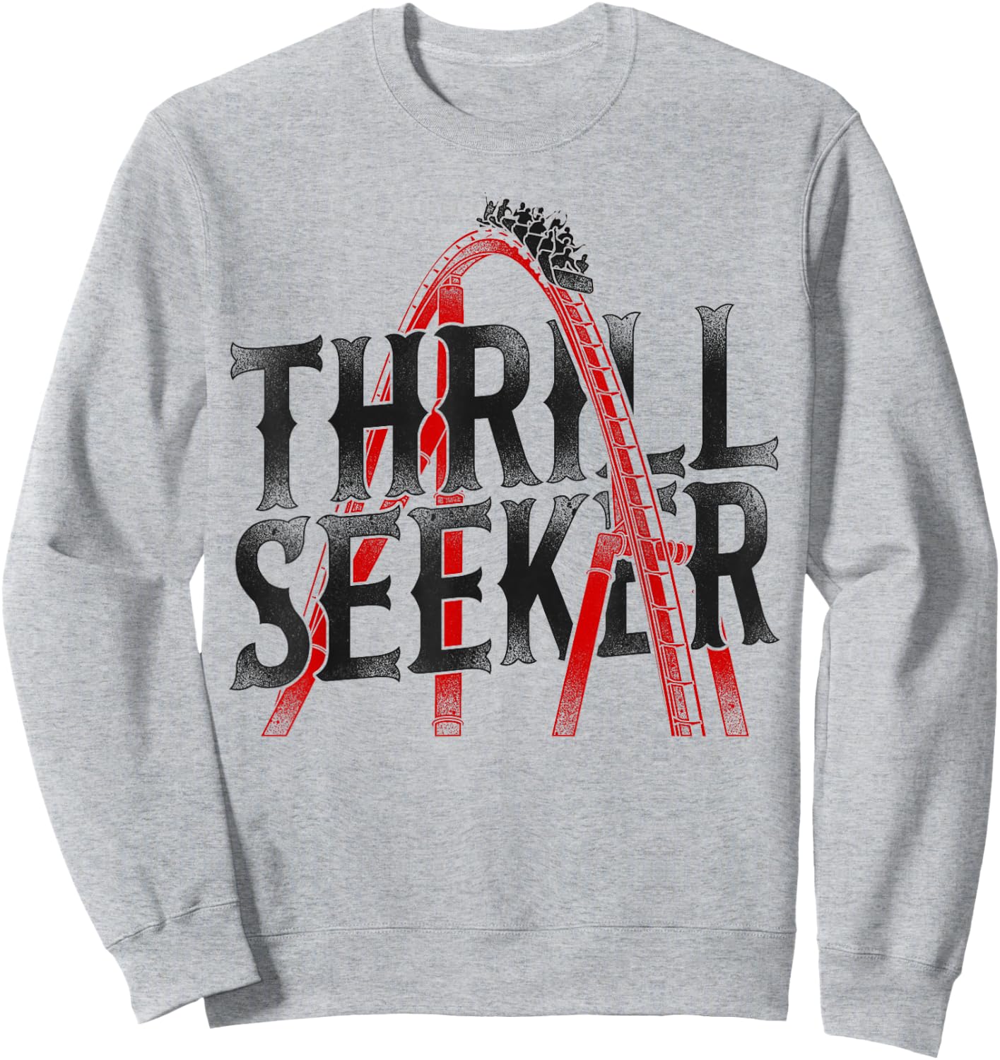 Roller Coaster Vintage Thrill Seeker Sweatshirt - Sweatshirt | Ash