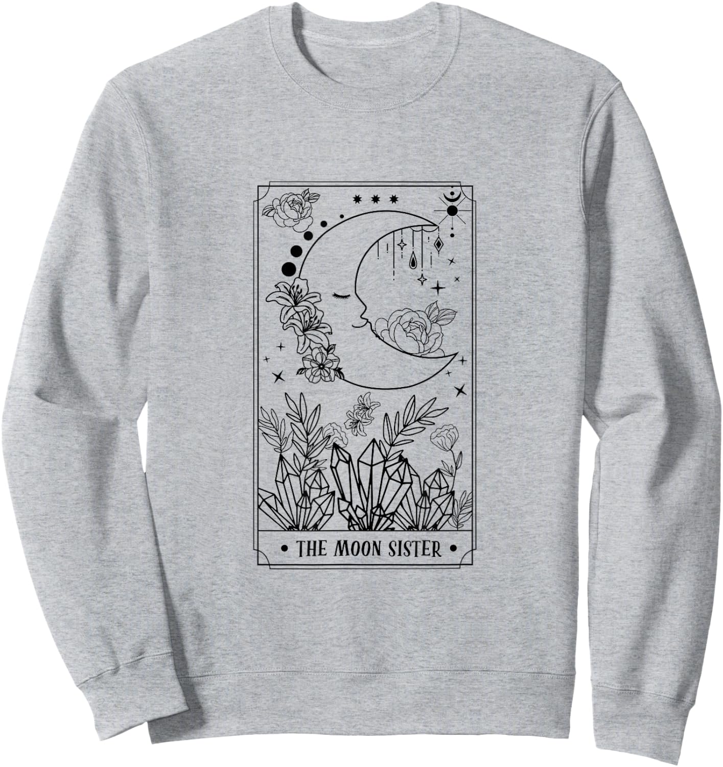 The Moon Sister Tarot Card Bridesmaids Boho Bachelorette Sweatshirt - Sweatshirt | Ash