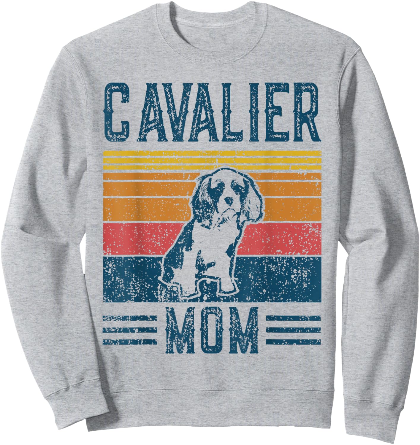 Dog Cavalier Mom - Vintage Cavalier Mom Small Sweatshirt - Sweatshirt | Ash