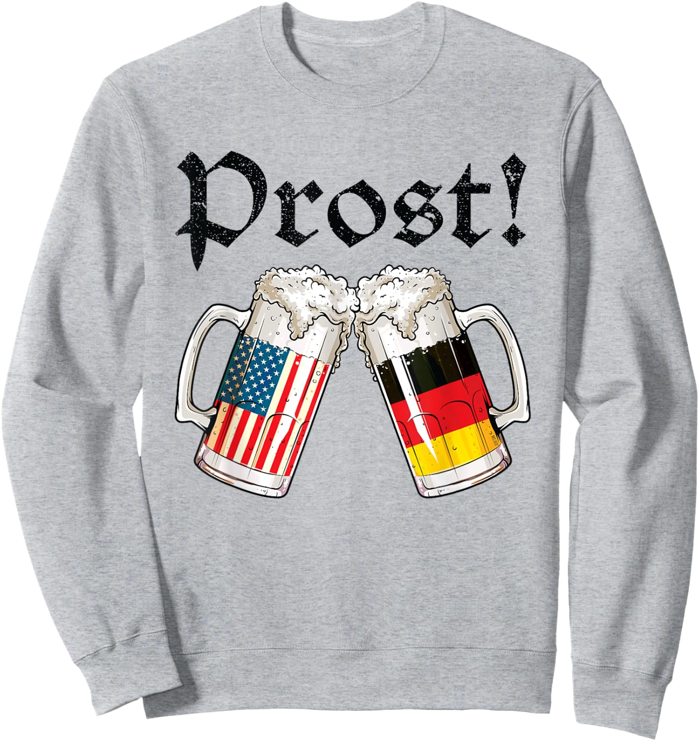 Oktoberfest Shirt American German Flag Beer Prost Sweatshirt - Sweatshirt | Ash