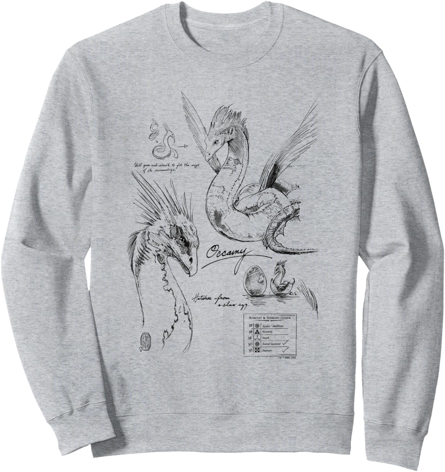 Fantastic Beasts Occamy Profile Poster Sweatshirt - Sweatshirt | Ash