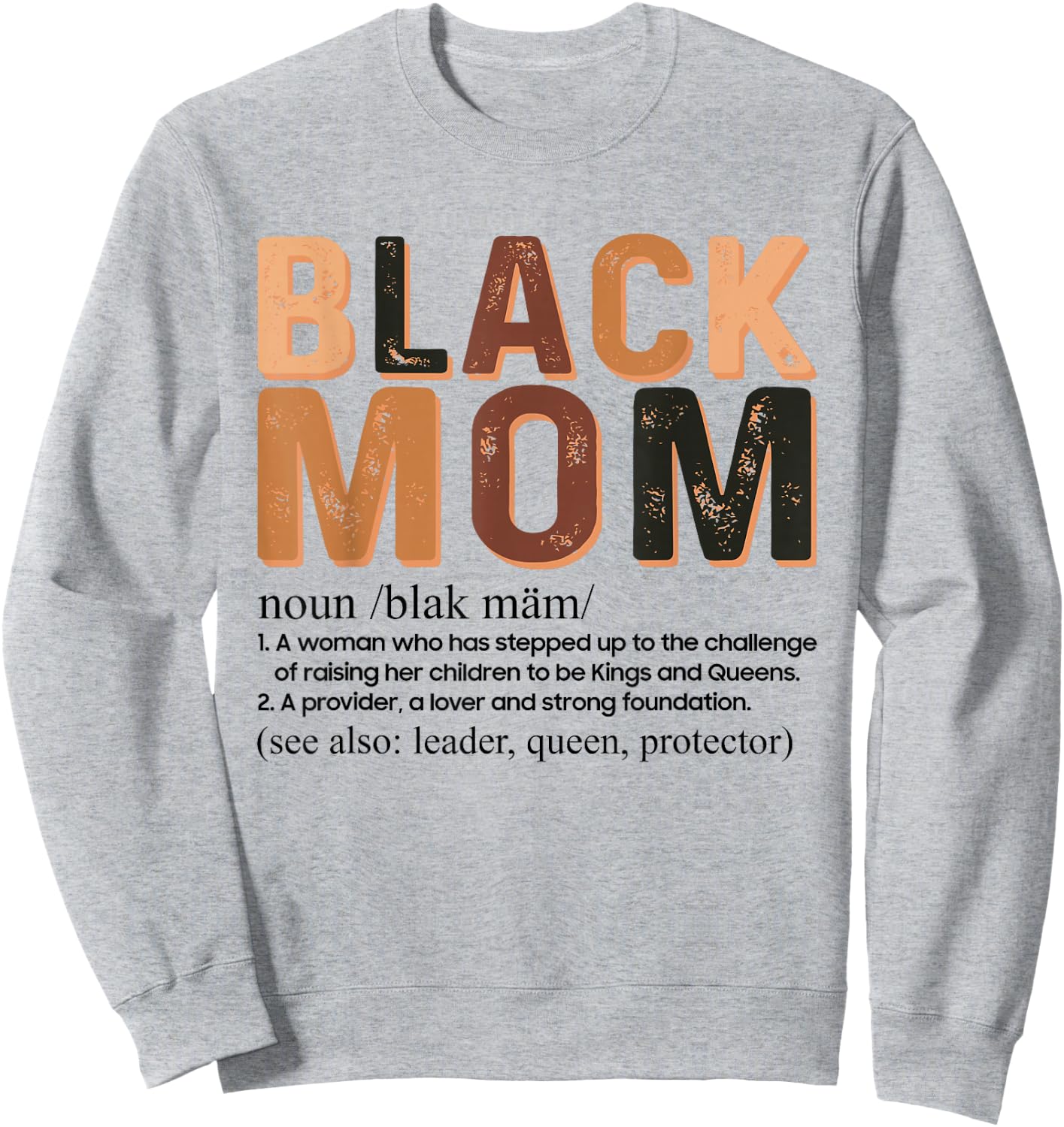 Black Mom Definition Afro African American Mom Mother's Day Sweatshirt - Sweatshirt | Ash
