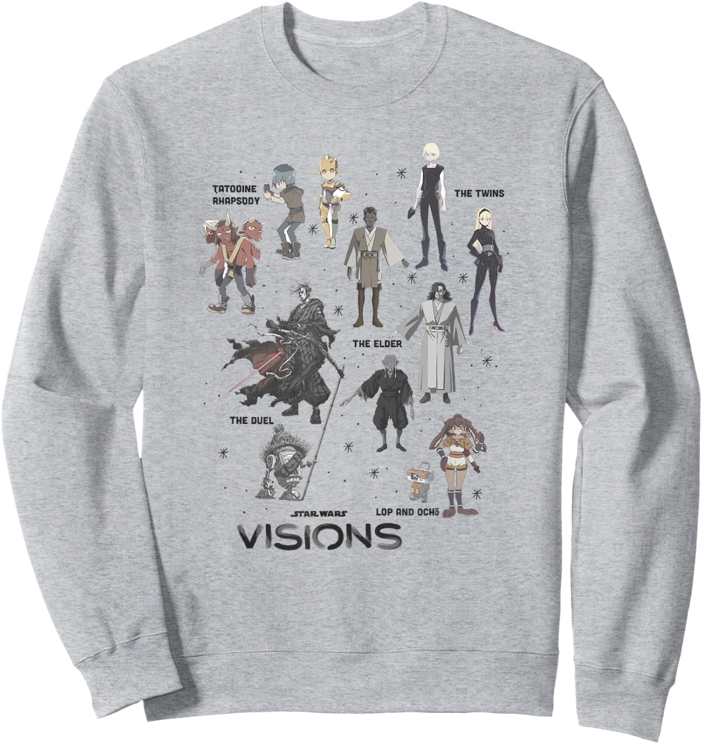 Star Wars Visions Textbook Character Poster Sweatshirt - Sweatshirt | Ash