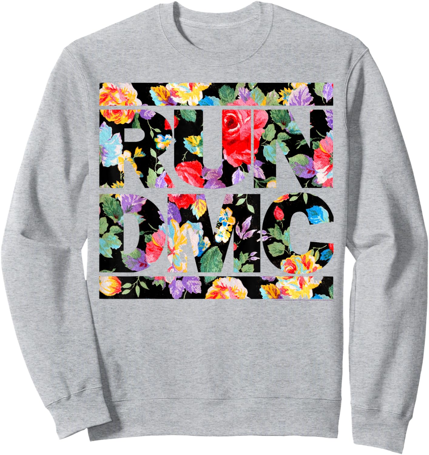 Run DMC Official Floral Logo Sweatshirt - Sweatshirt | Ash