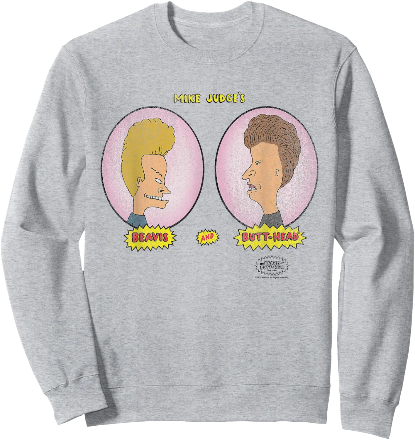 Beavis and Butt-Head Heads in Ovals Sweatshirt - Sweatshirt | Ash