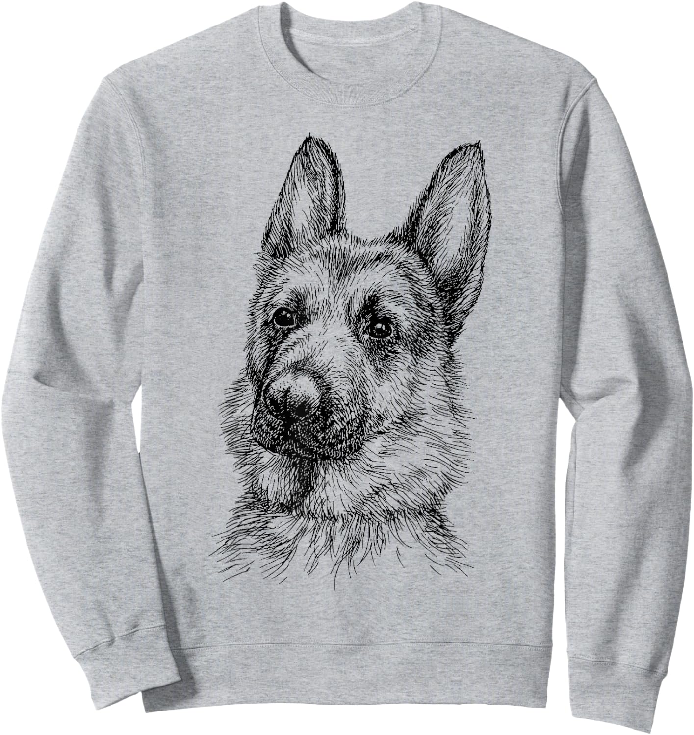 Portrait Drawing German Shepherd for Dog Owners Sweatshirt - Sweatshirt | Ash