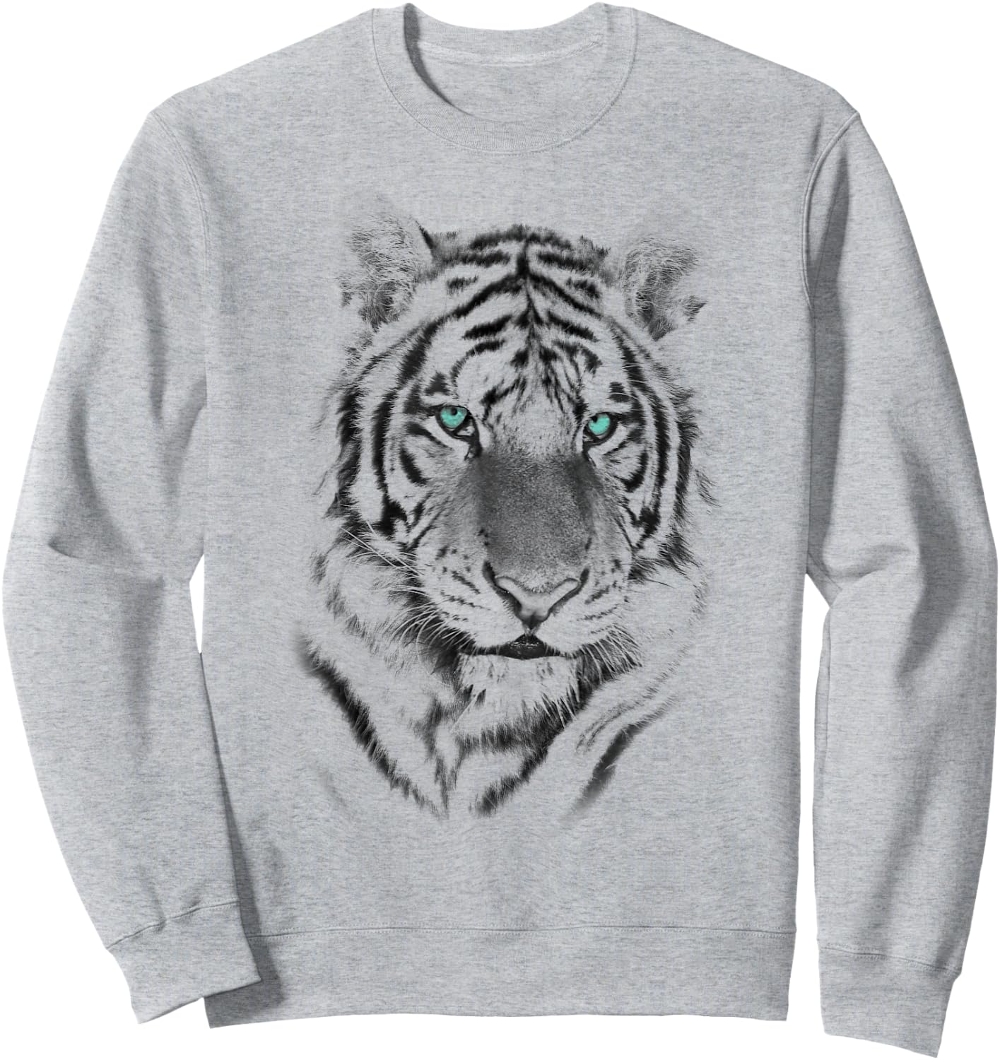 Tiger Face Black Print for Animal lover Sweatshirt - Sweatshirt | Ash