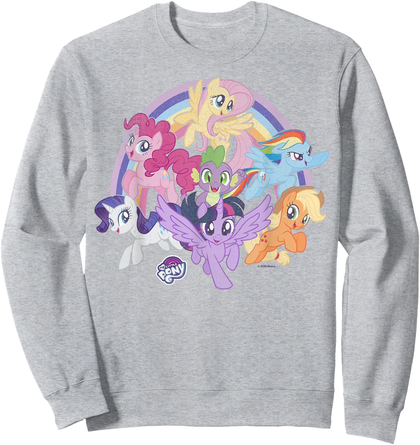 My Little Pony: Friendship is Magic Rainbow Pony Group Shot Sweatshirt - Sweatshirt | Ash