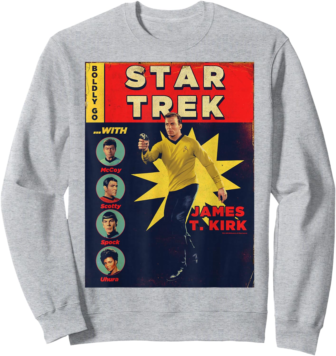 Star Trek Original Series James Kirk Comic Sweatshirt - Sweatshirt | Ash