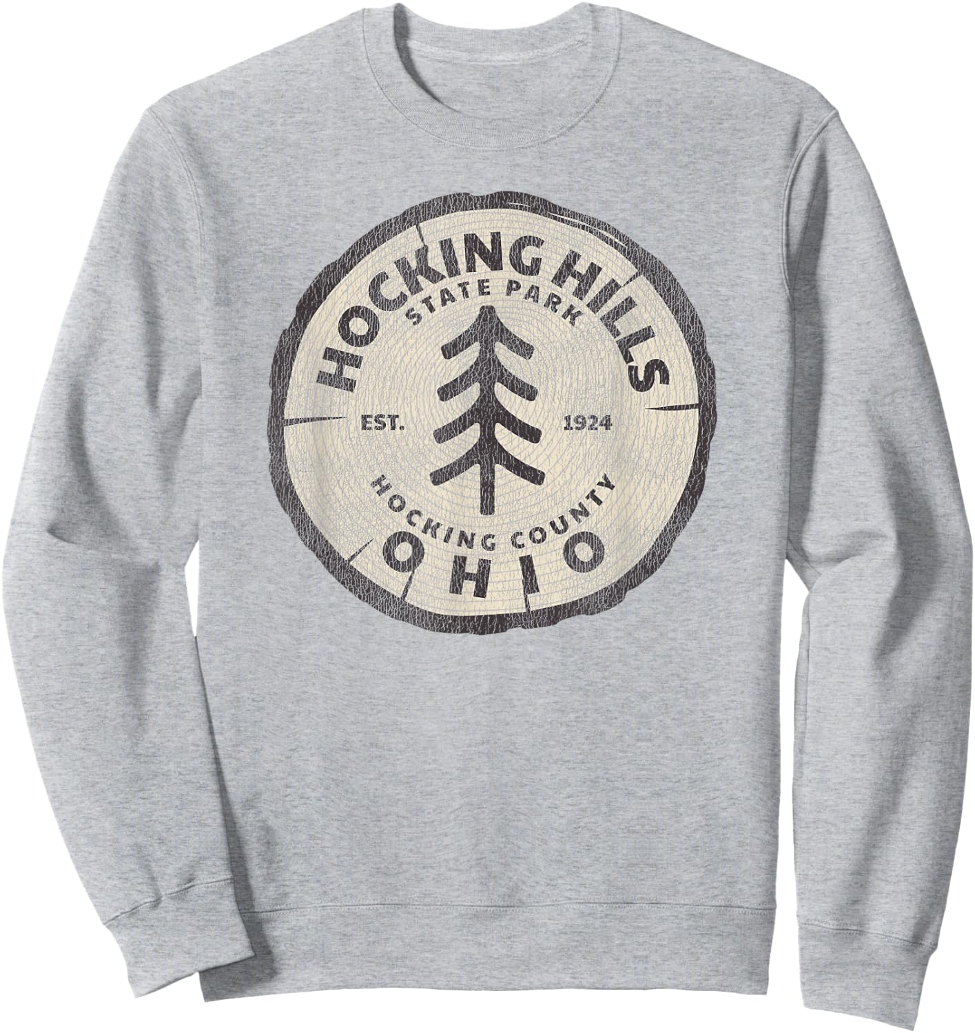 Retro Hocking Hills State Park Souvenir Sweatshirt - Sweatshirt | Ash