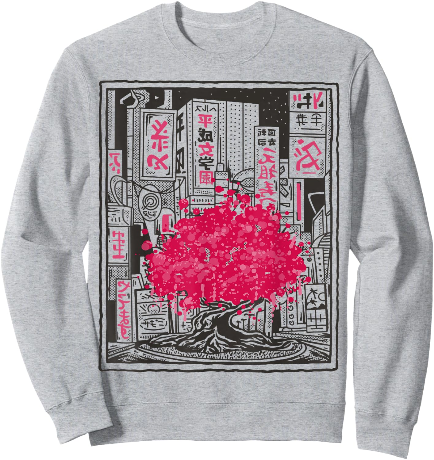 Japanese Cherry Blossom Tree City Sakura Sweatshirt - Sweatshirt | Ash