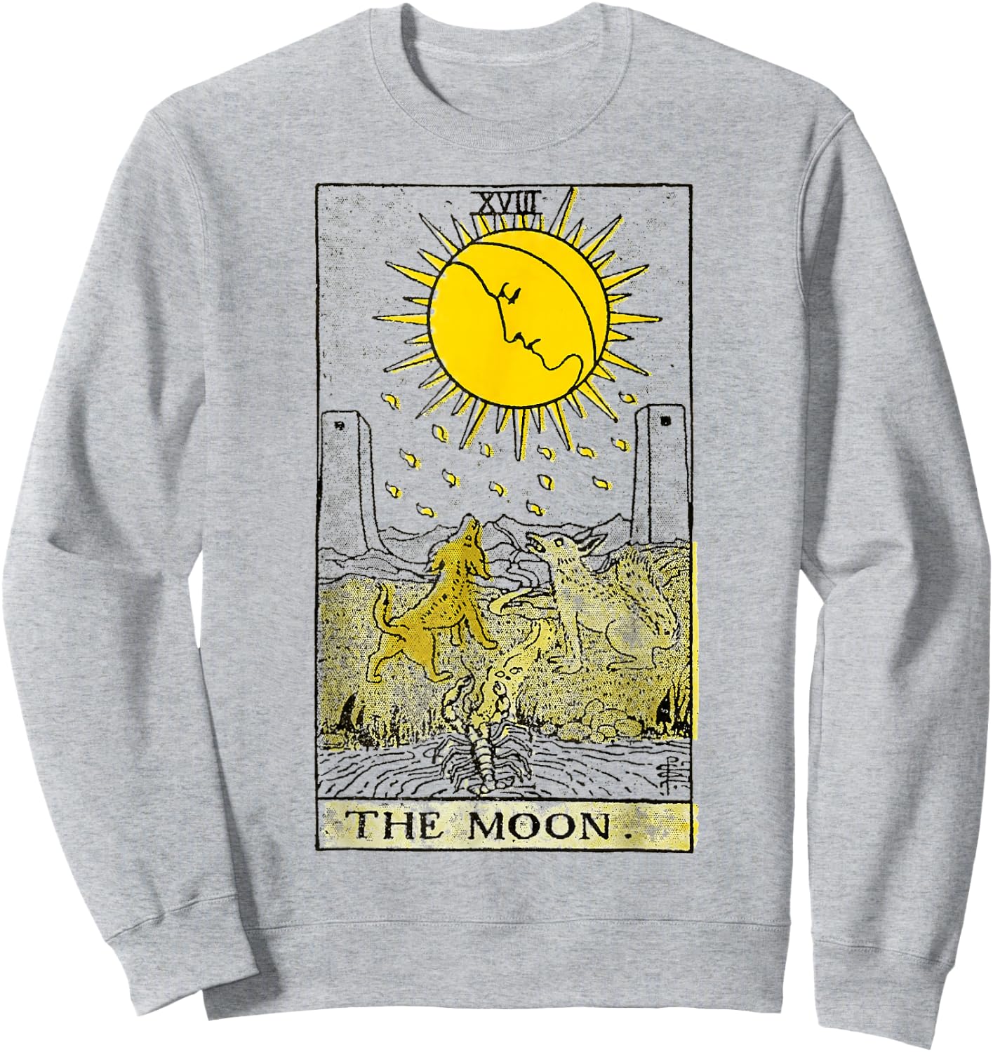 The Moon Tarot Card Vintage Sweatshirt - Sweatshirt | Ash