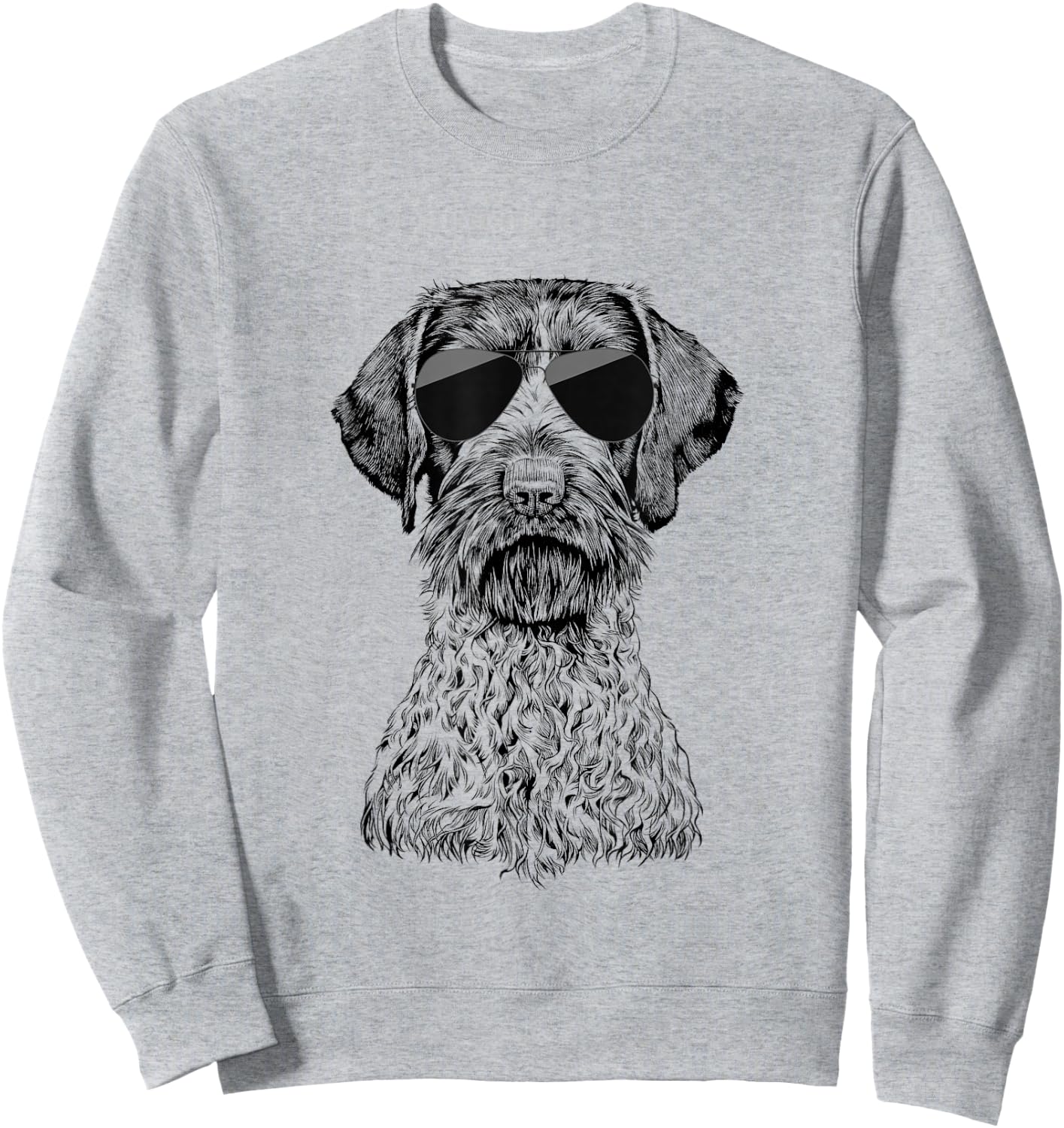 German Wirehaired Pointer GWP Dog with Sunglasses Sweatshirt - Sweatshirt | Ash