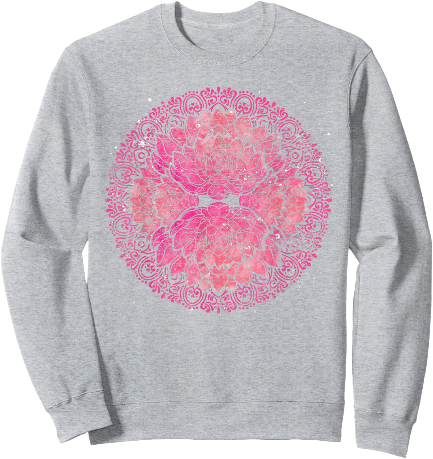 Yoga Flow Meditation Prana Art Flower Blossom Mandala Lotus Sweatshirt - Sweatshirt | Ash