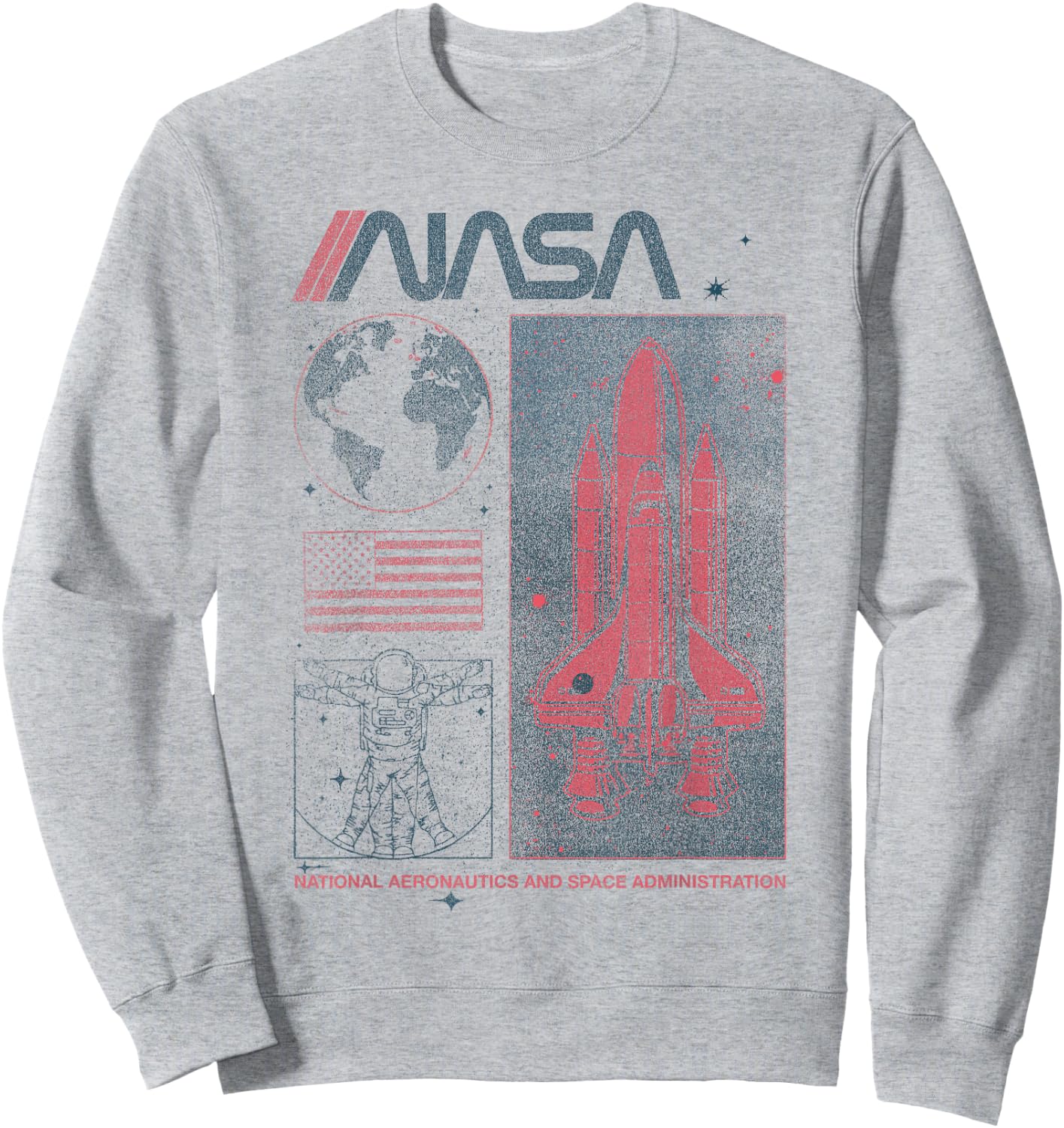 NASA Vintage Shuttle Astronaut Poster Style Sweatshirt - Sweatshirt | Ash