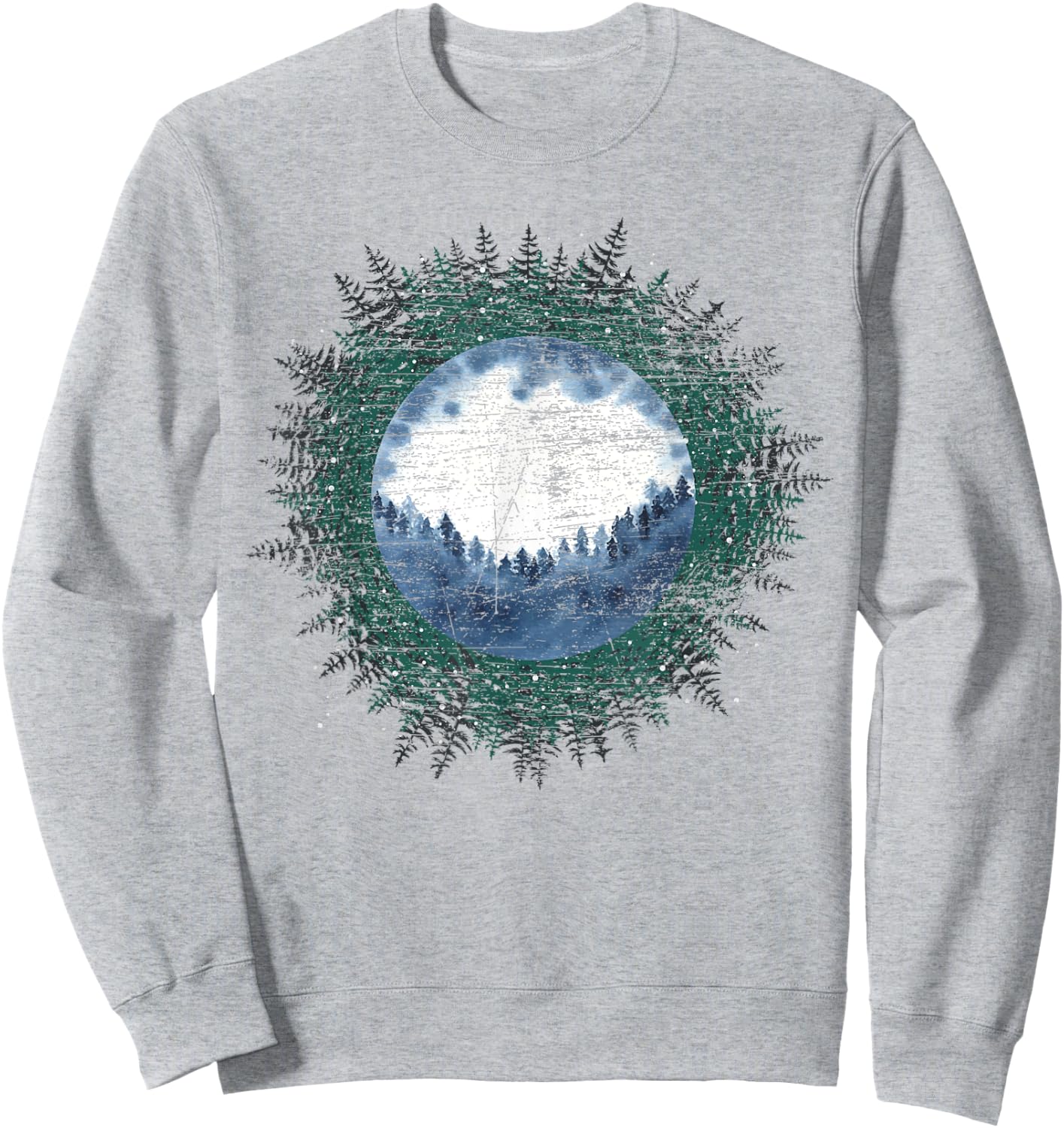 Moonlight Outdoor Wild Trees Wildlife Forest Moon Nature Sweatshirt - Sweatshirt | Ash