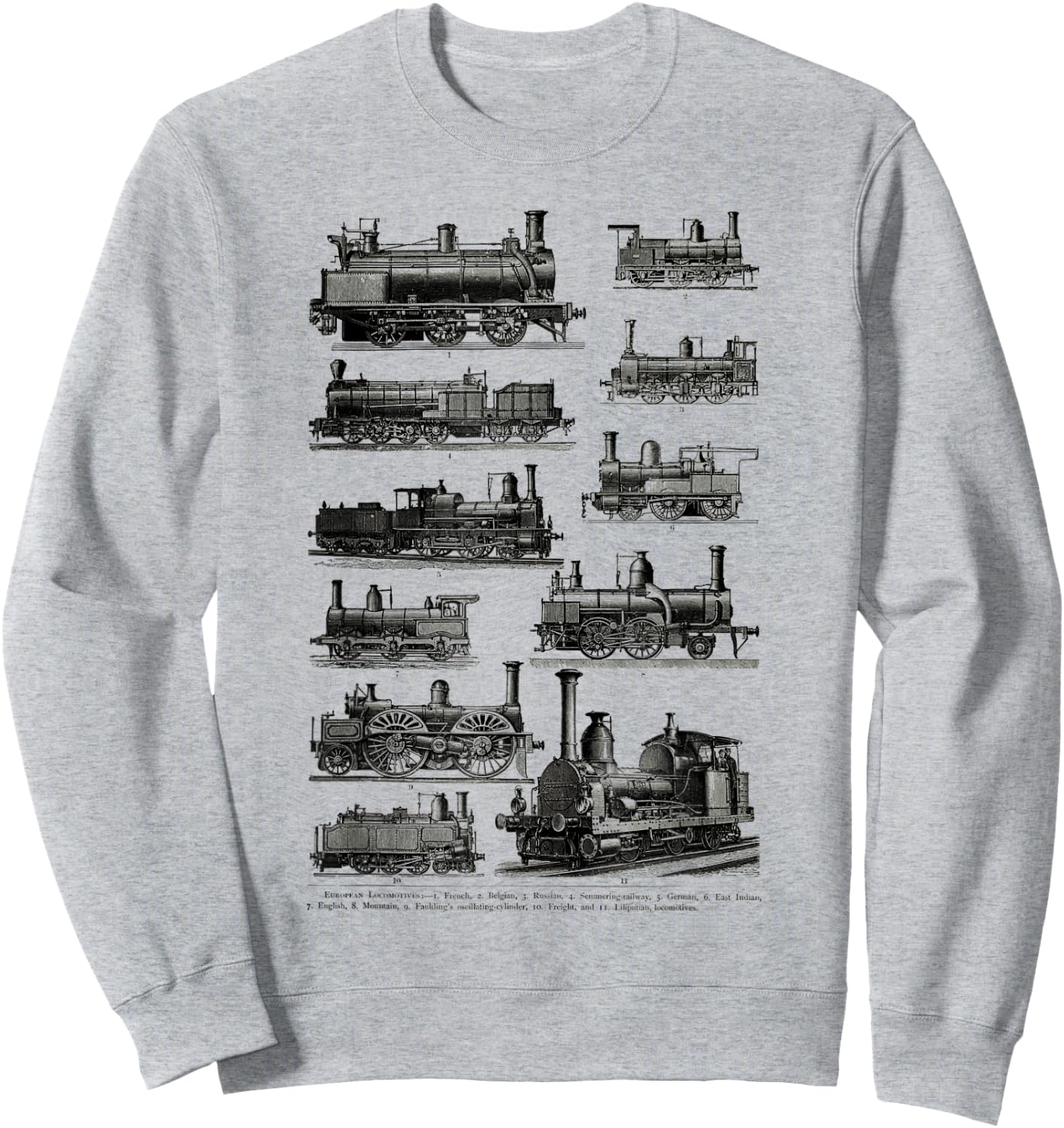 Steam Engine Train vintage Steam Train Locomotiv Sweatshirt - Sweatshirt | Ash