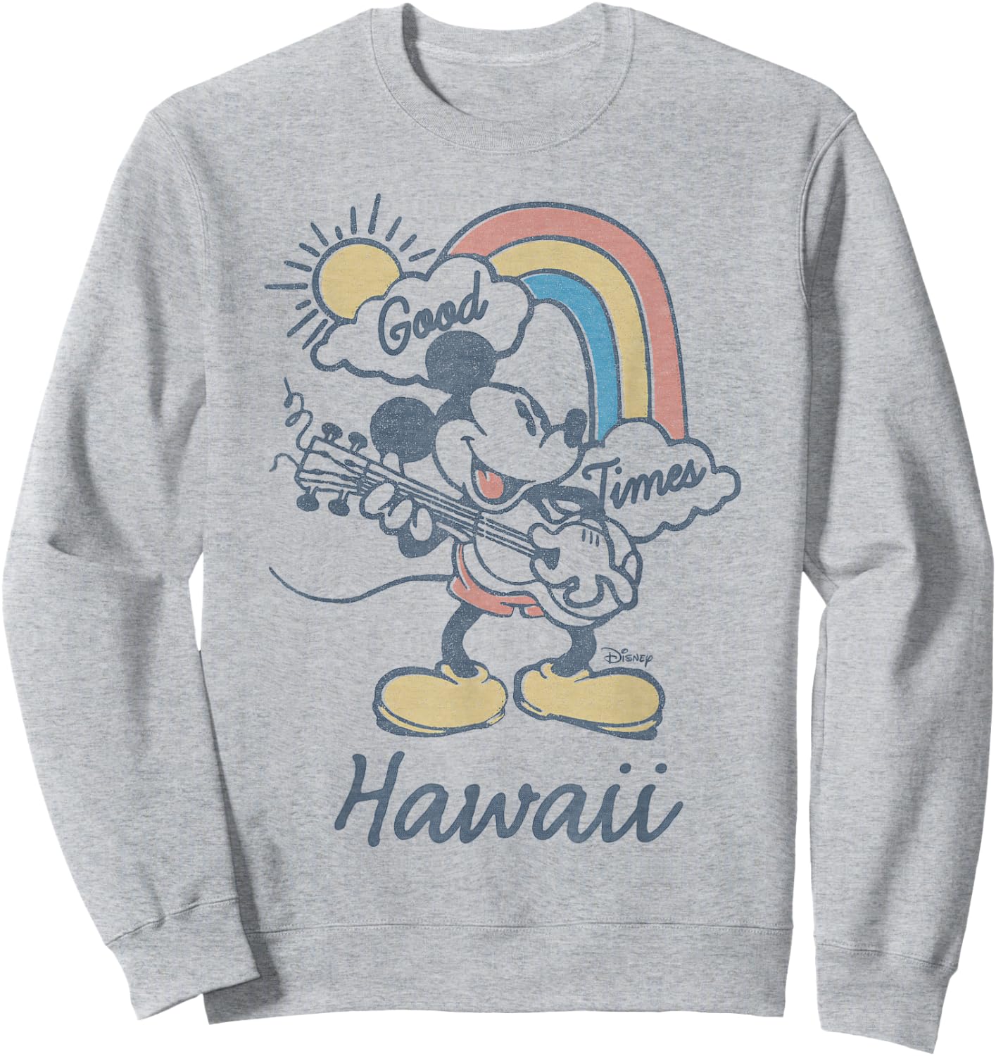 Disney Mickey Mouse Good Times Hawaii Small Sweatshirt - Sweatshirt | Ash