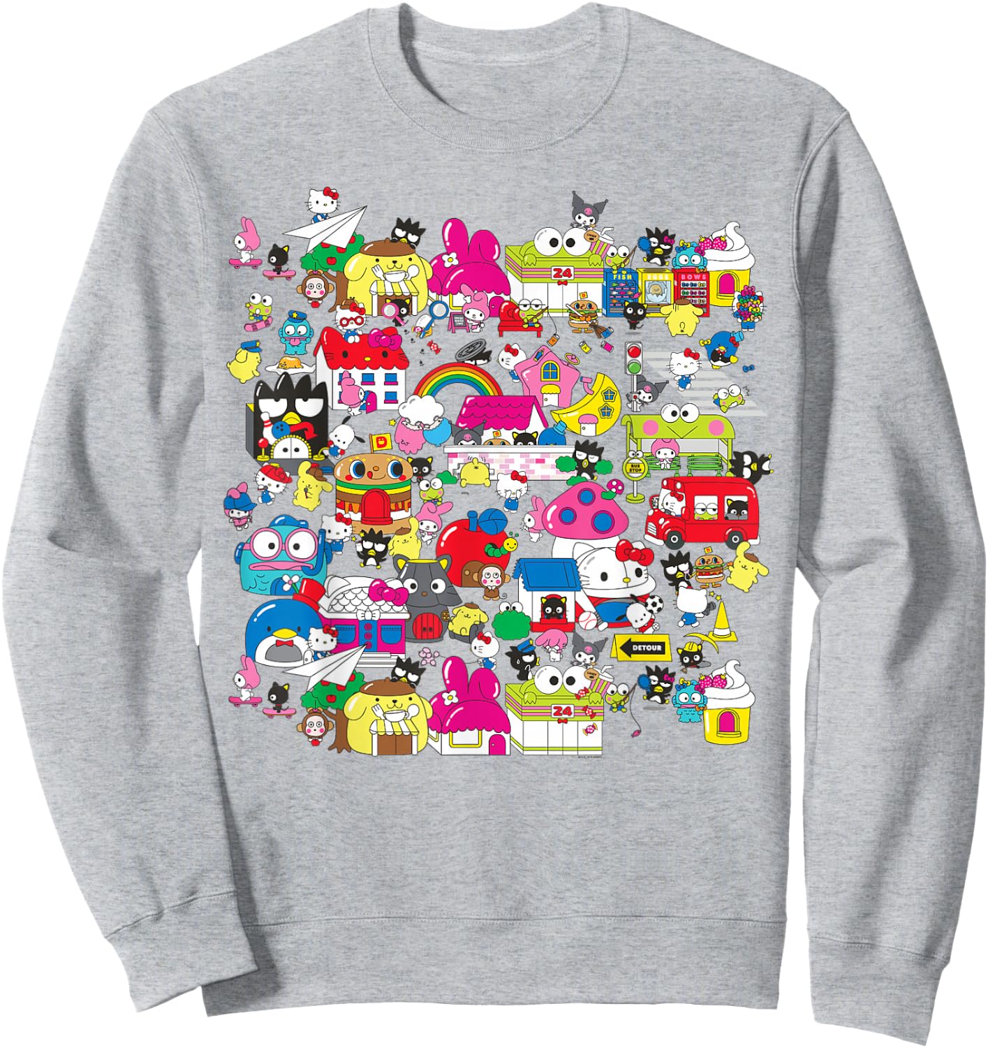 Hello Sanrio Hello Kitty City Scene Shirt Sweatshirt - Sweatshirt | Ash