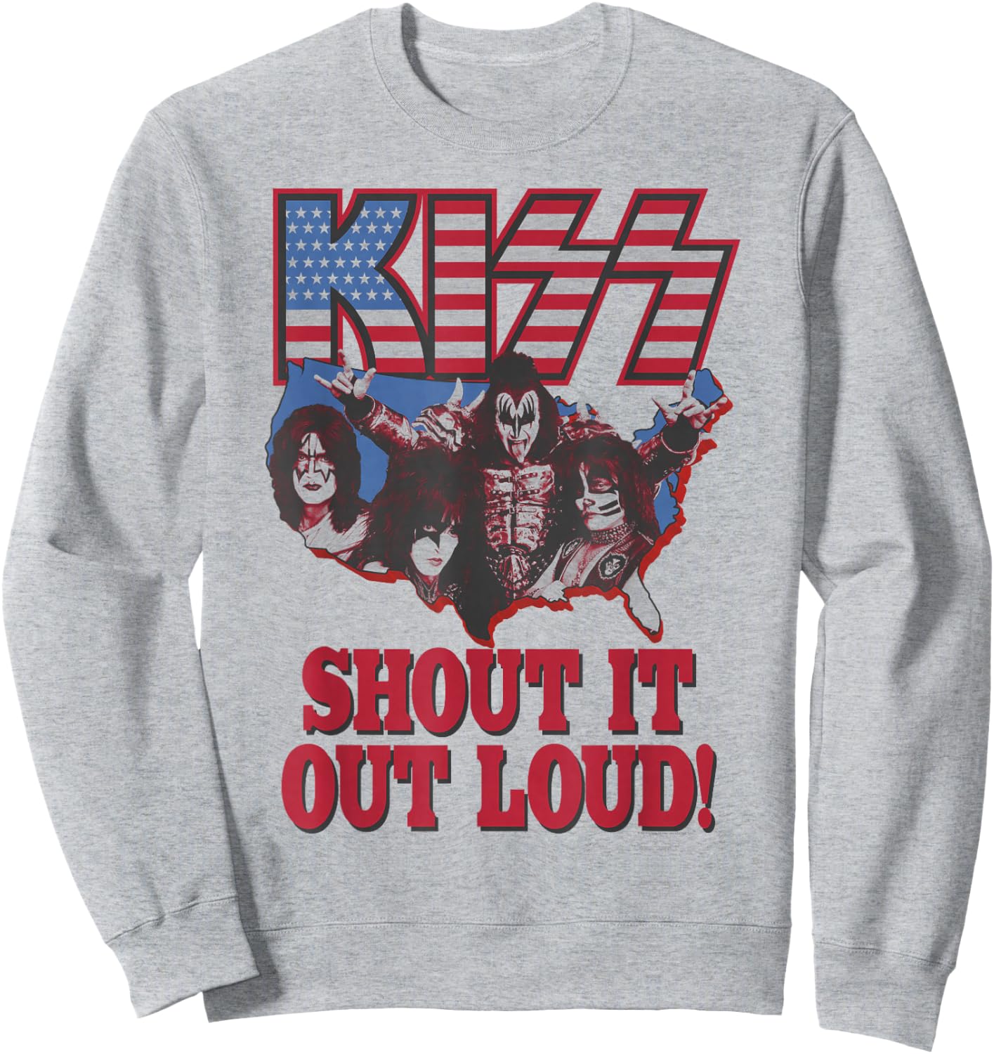 KISS - Shout It Out Loud USA Sweatshirt - Sweatshirt | Ash