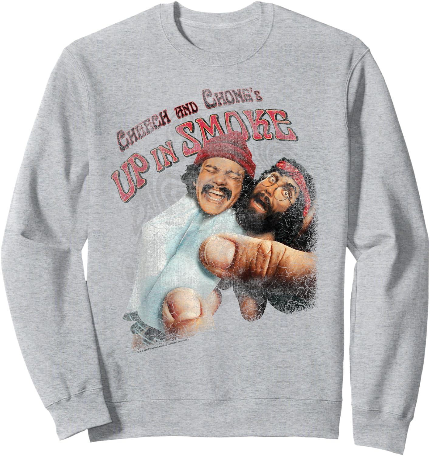 Up in Smoke Cheech and Chong Rolled Up Sweatshirt - Sweatshirt | Ash