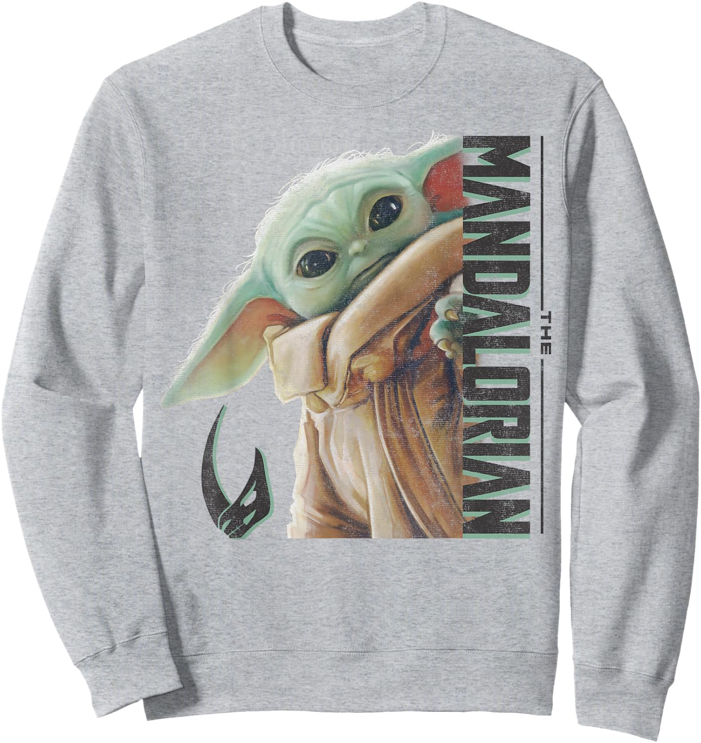 Star Wars: The Mandalorian Grogu Vertical Logo Sweatshirt - Sweatshirt | Ash