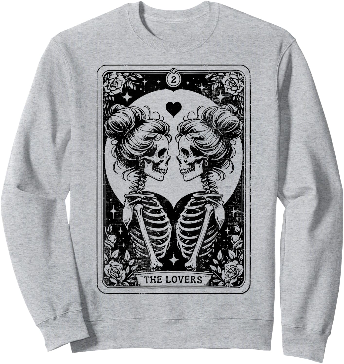 Gay Pride LGBT Tarot Card LGBTQ Skeleton Lesbian Queer Ally Sweatshirt - Sweatshirt | Ash