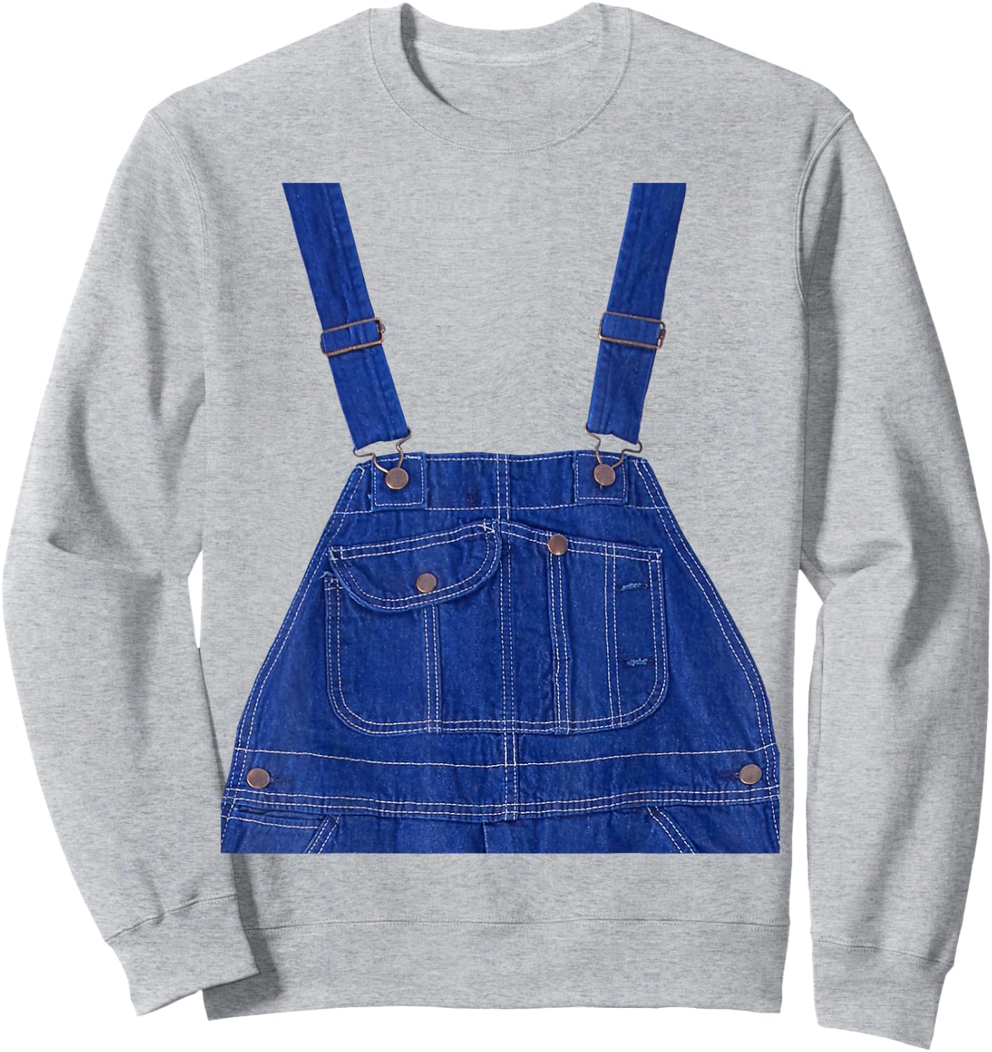 Blue Color Overall Printed On A Yellow Color Sweatshirt - Sweatshirt | Ash