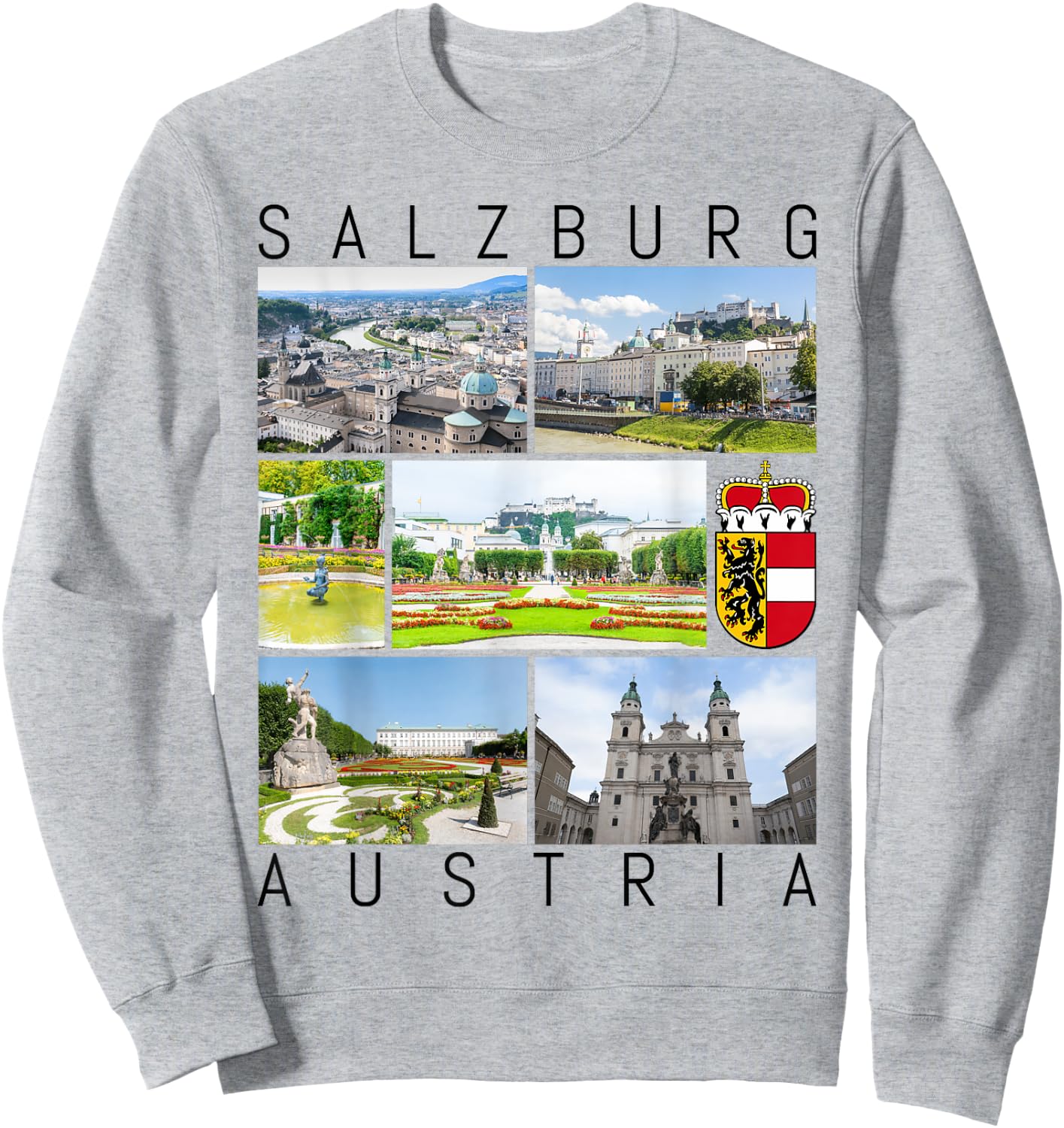 Salzburg Austria Mozart Classical Music Sound Sights Gallery Sweatshirt - Sweatshirt | Ash