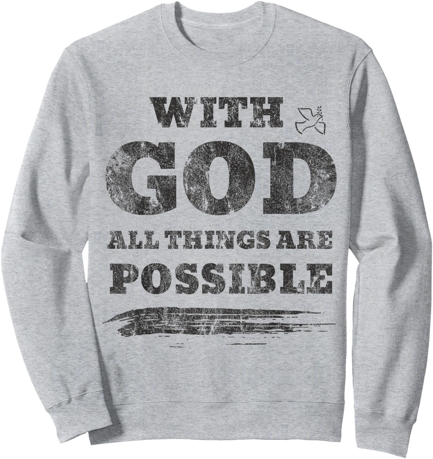 With God All Things Are Possible Retro Vintage Sweatshirt - Sweatshirt | Ash