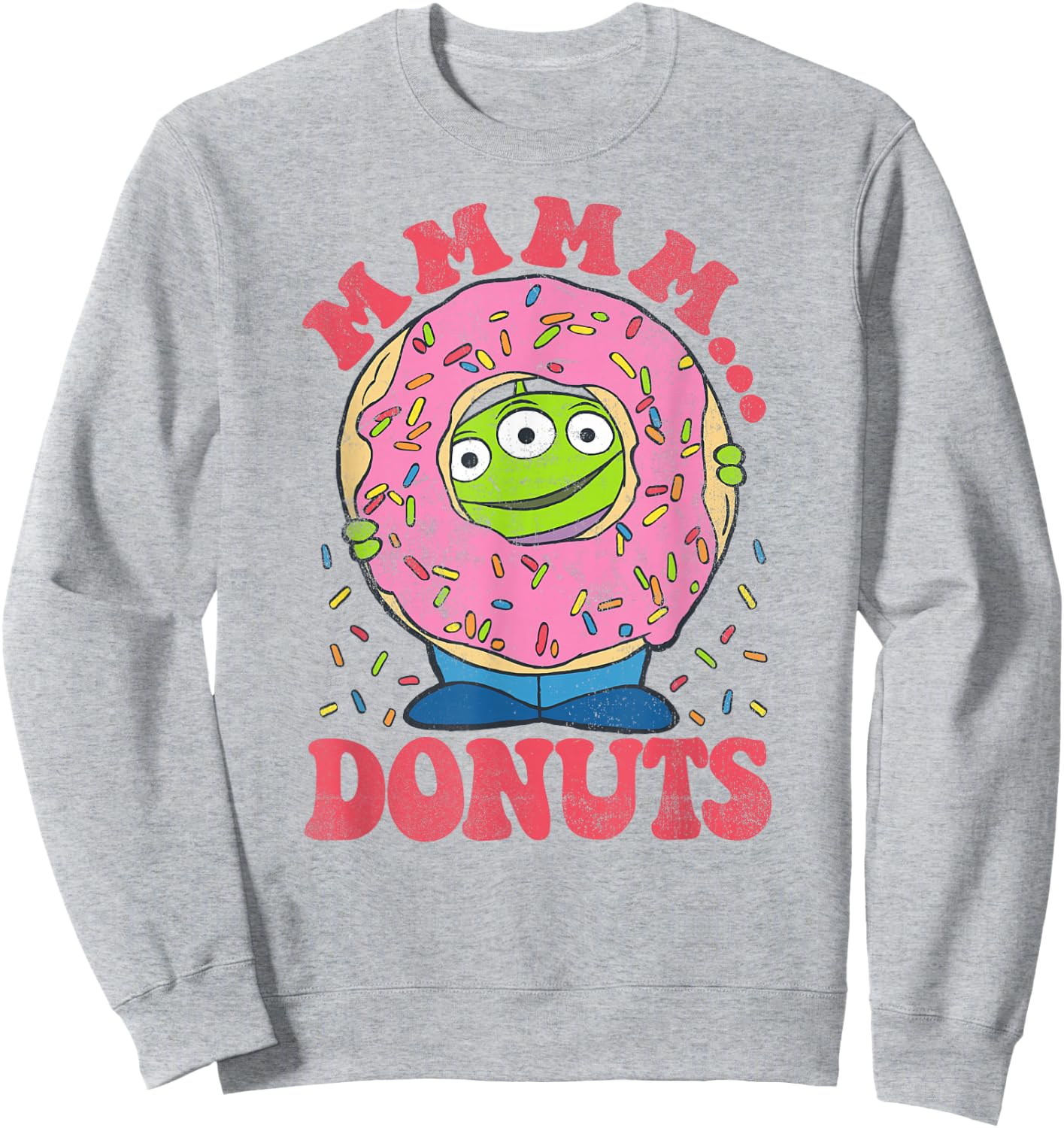 Disney Pixar Toy Story Aliens MMM...Donuts Sprinkles Sweatshirt - Sweatshirt | Ash
