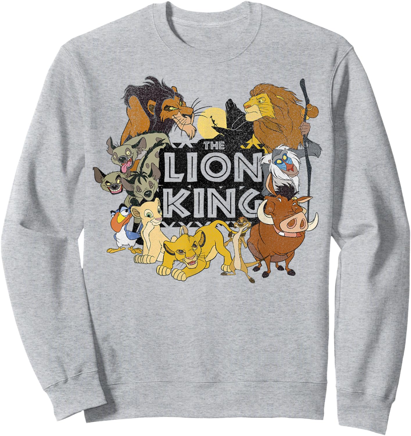Disney Lion King Group Shot Retro Movie Logo Poster Sweatshirt - Sweatshirt | Ash