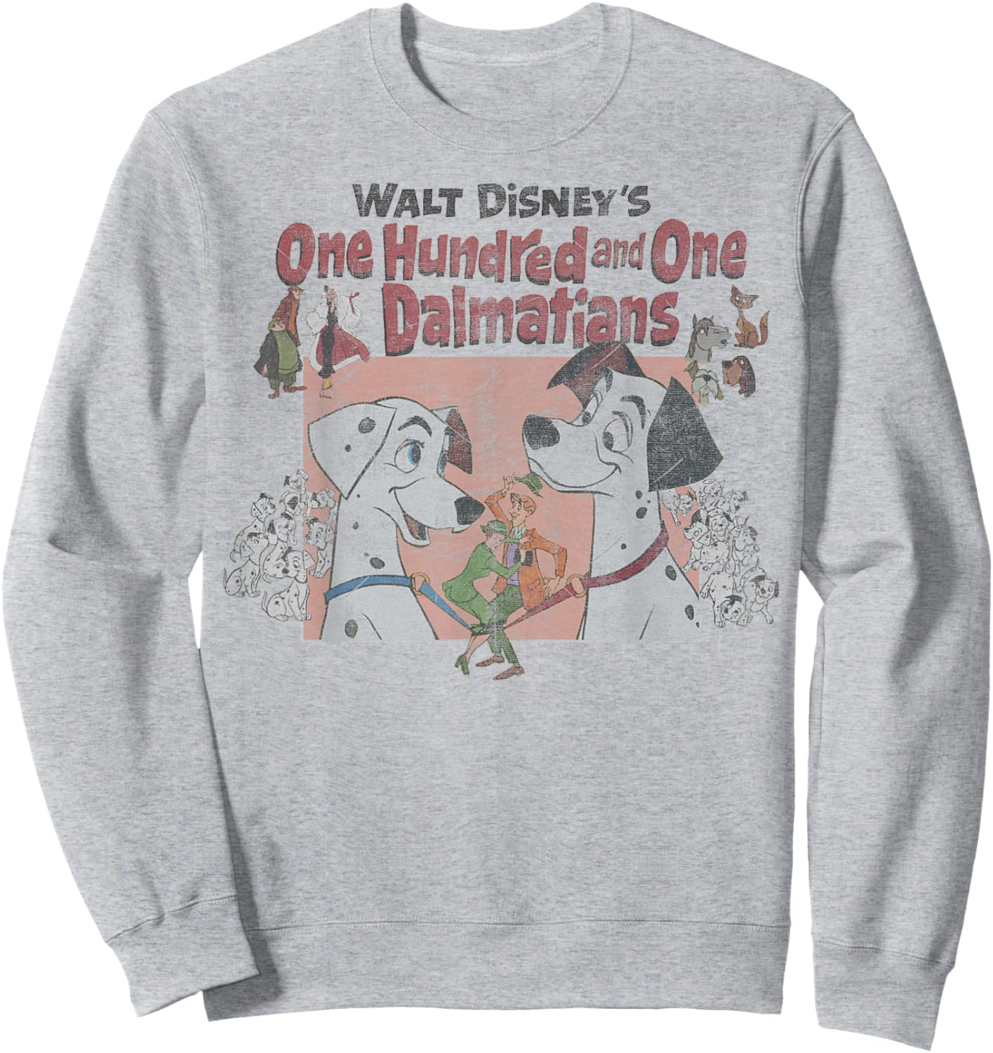 Disney 101 Dalmatians Pongo & Perdita Classic Logo Sweatshirt - Sweatshirt | Ash