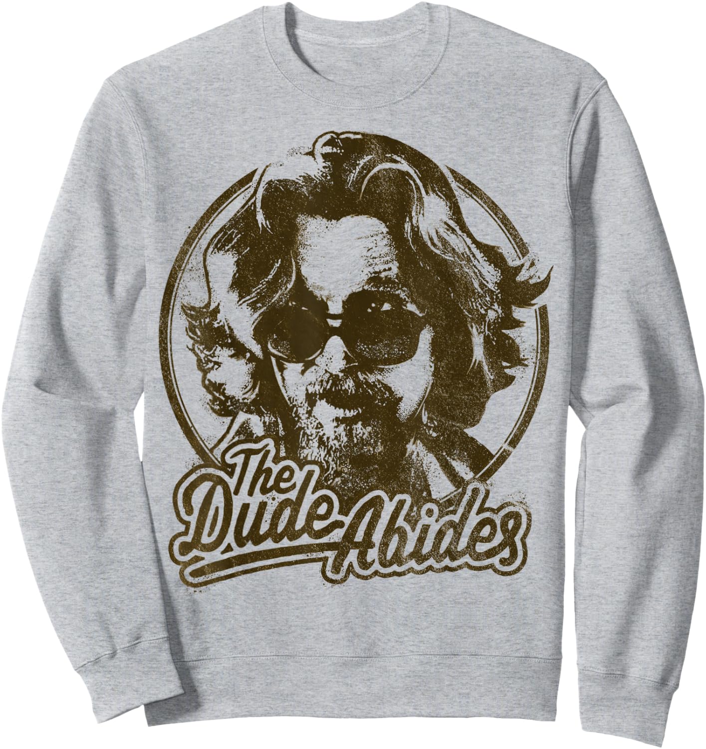 Big Lebowski The Dude Abides Negative Head Shot Portrait Sweatshirt - Sweatshirt | Ash
