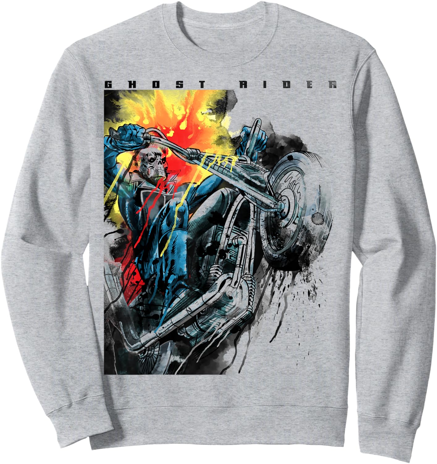 Marvel Ghost Rider Motorcycle Poster Sweatshirt - Sweatshirt | Ash
