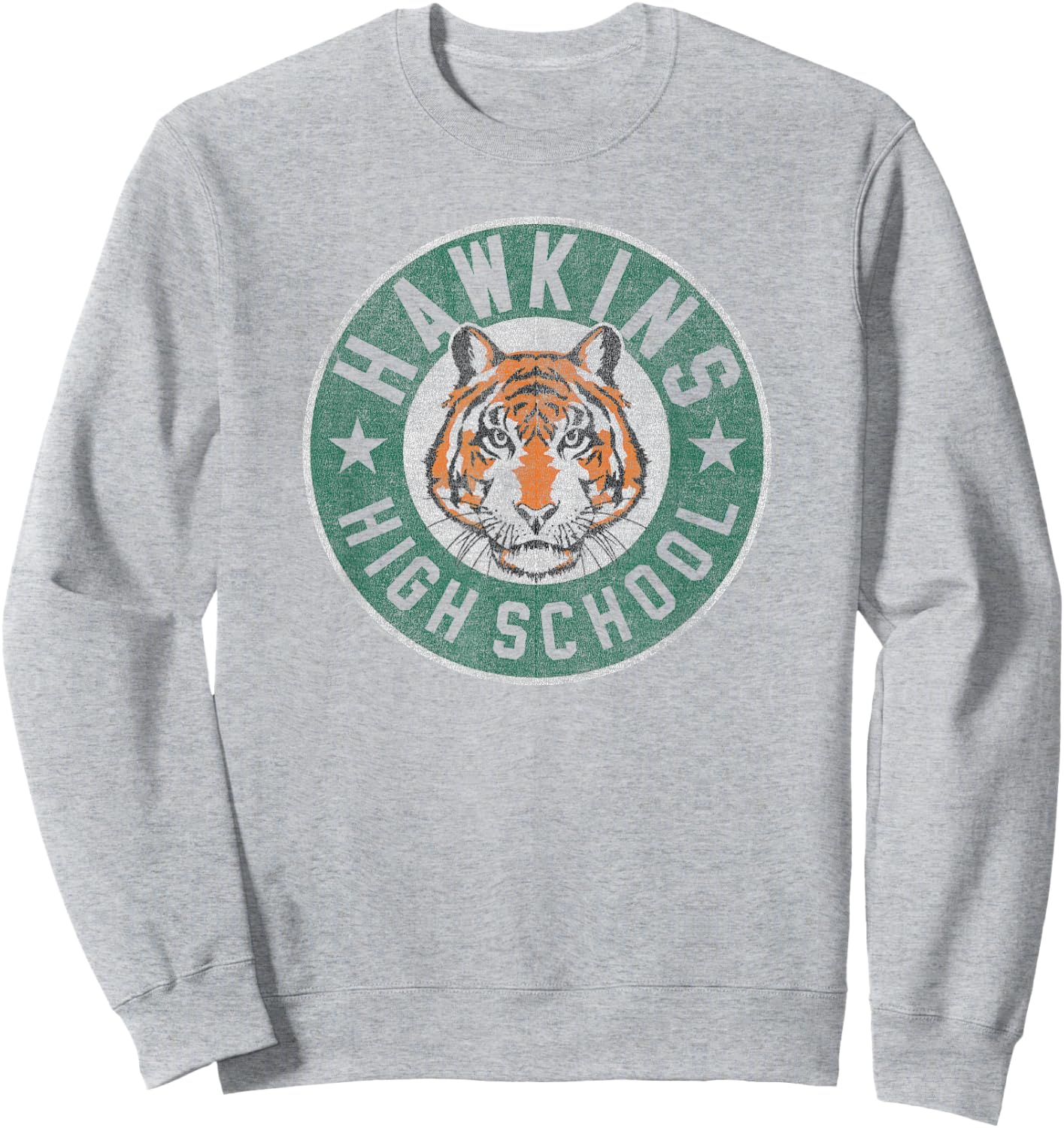 Stranger Things 4 Hawkins High School Tiger Circle Sweatshirt - Sweatshirt | Ash