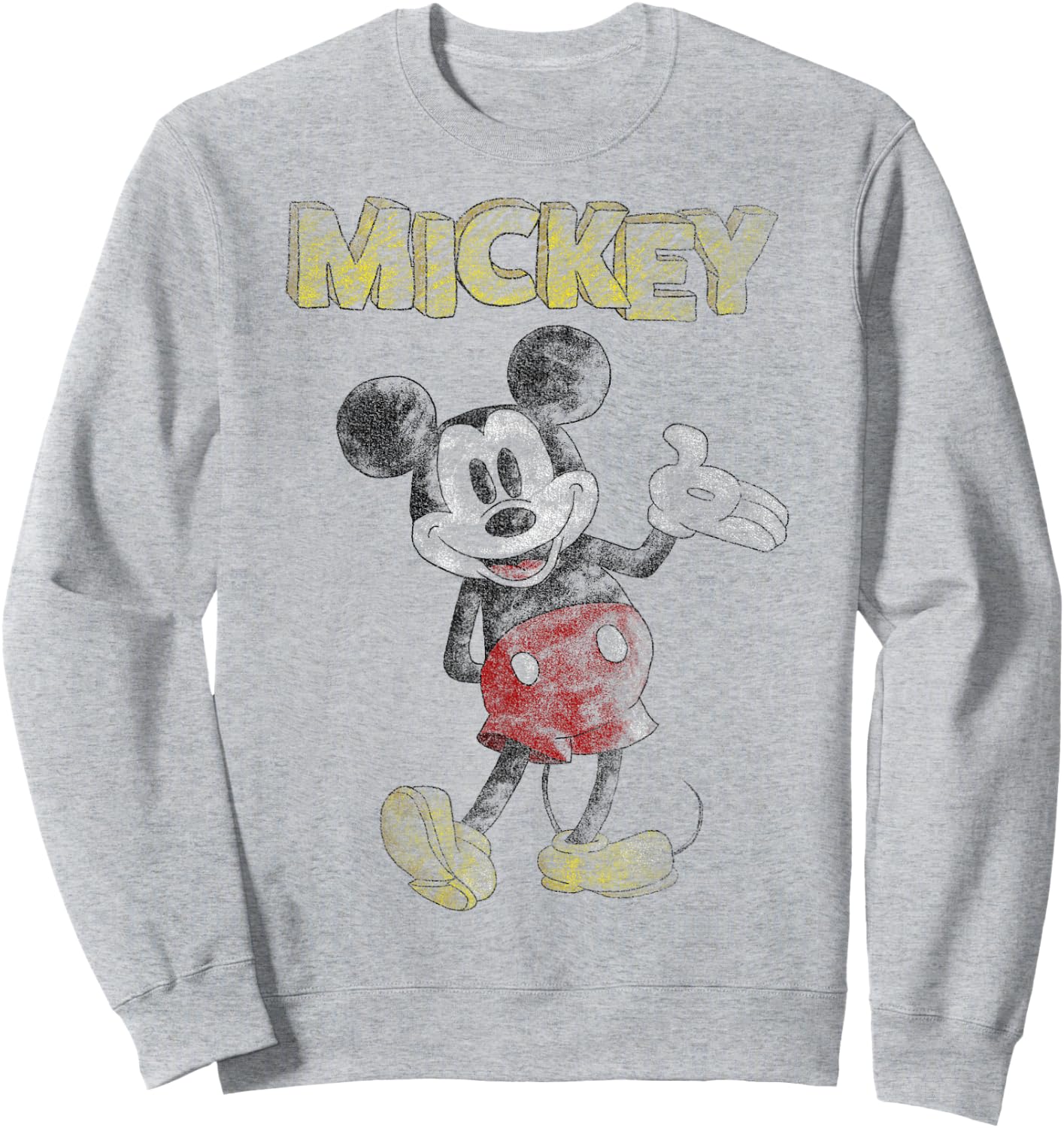 Disney Mickey And Friends Mickey Mouse Sketch Portrait Sweatshirt - Sweatshirt | Ash