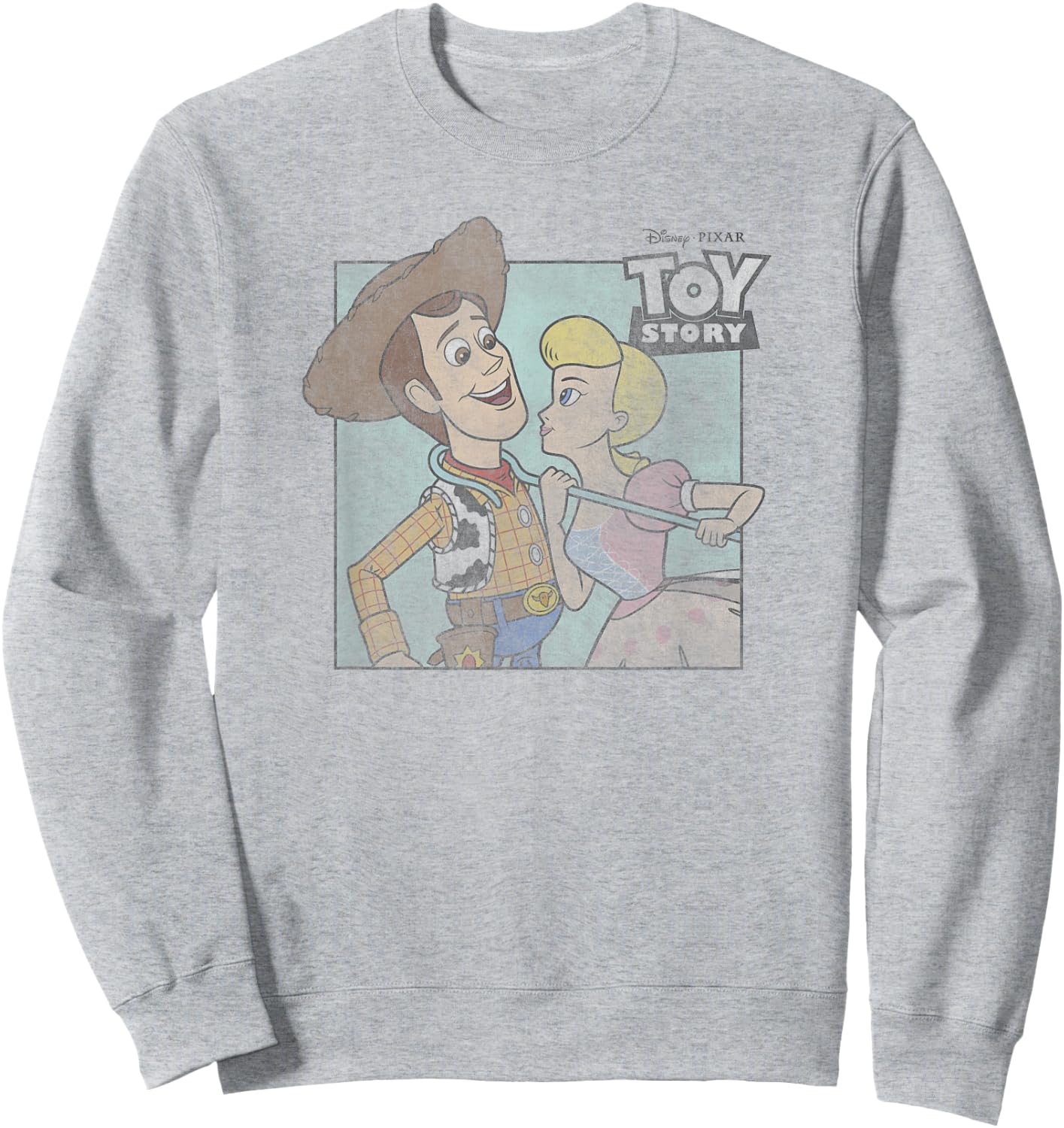 Disney Pixar Toy Story Woody & Bo Peep Retro Look Sweatshirt - Sweatshirt | Ash