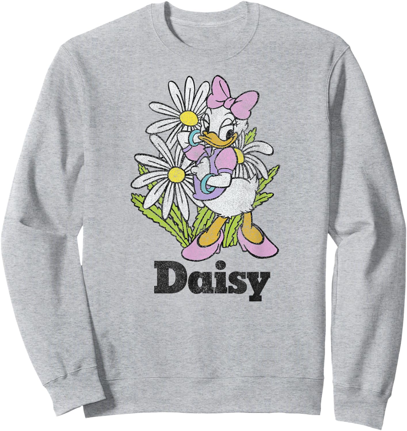 Disney Mickey And Friends Daisy Duck Floral Portrait Sweatshirt - Sweatshirt | Ash