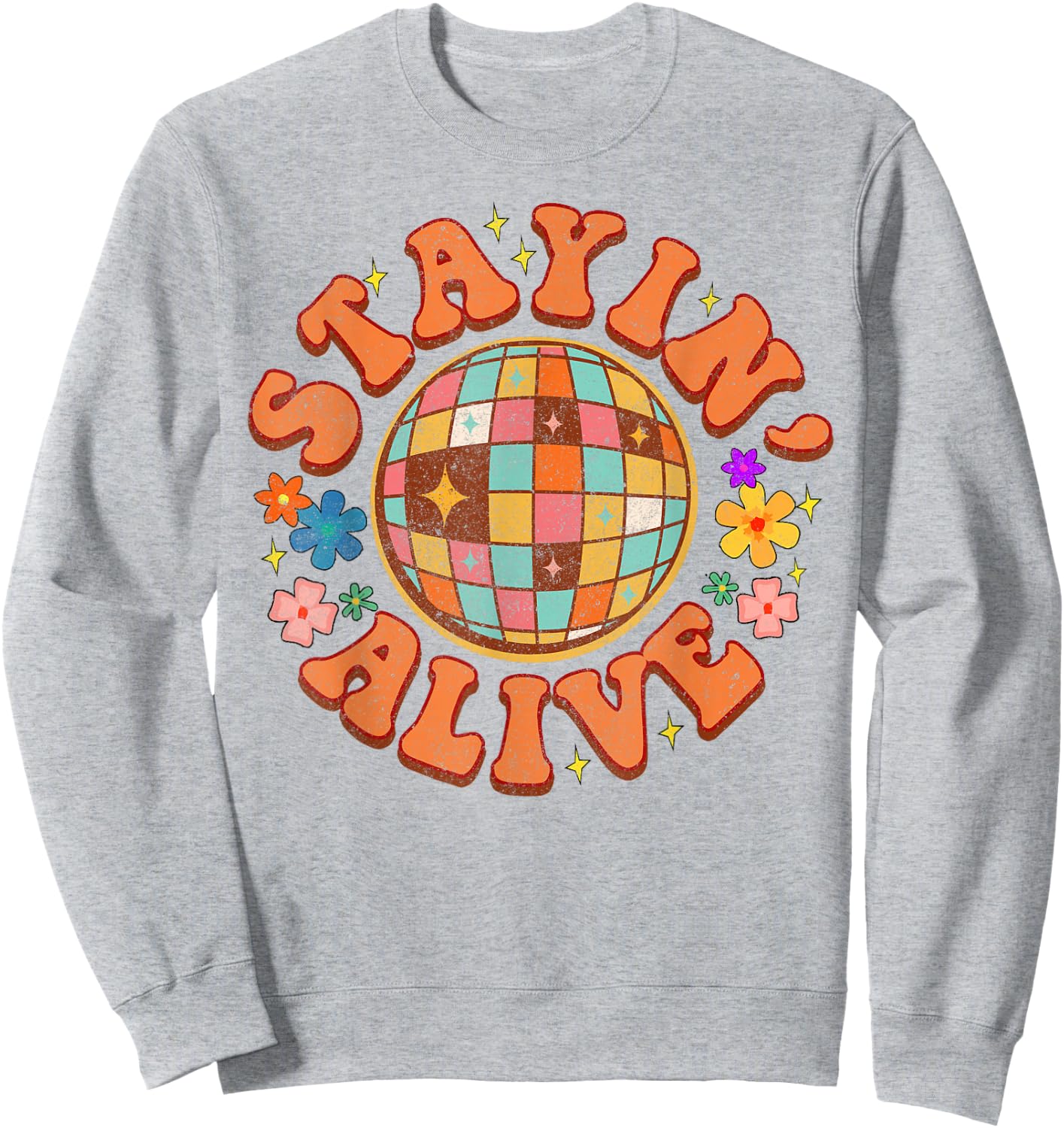 Stayin' Alive Bridesmaid Bride Babe Disco Bachelorette Party Sweatshirt - Sweatshirt | Ash