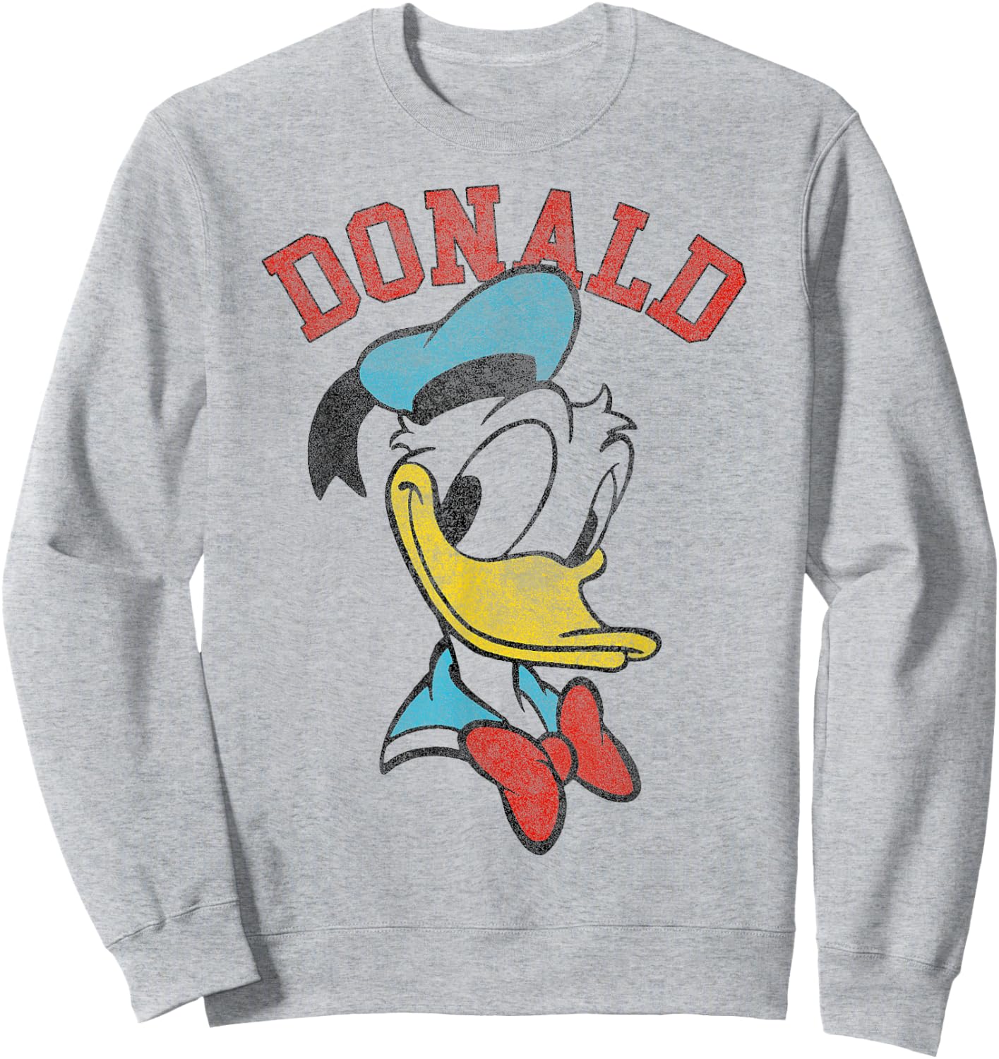 Disney Mickey And Friends Donald Duck Happy Big Face Sweatshirt - Sweatshirt | Ash