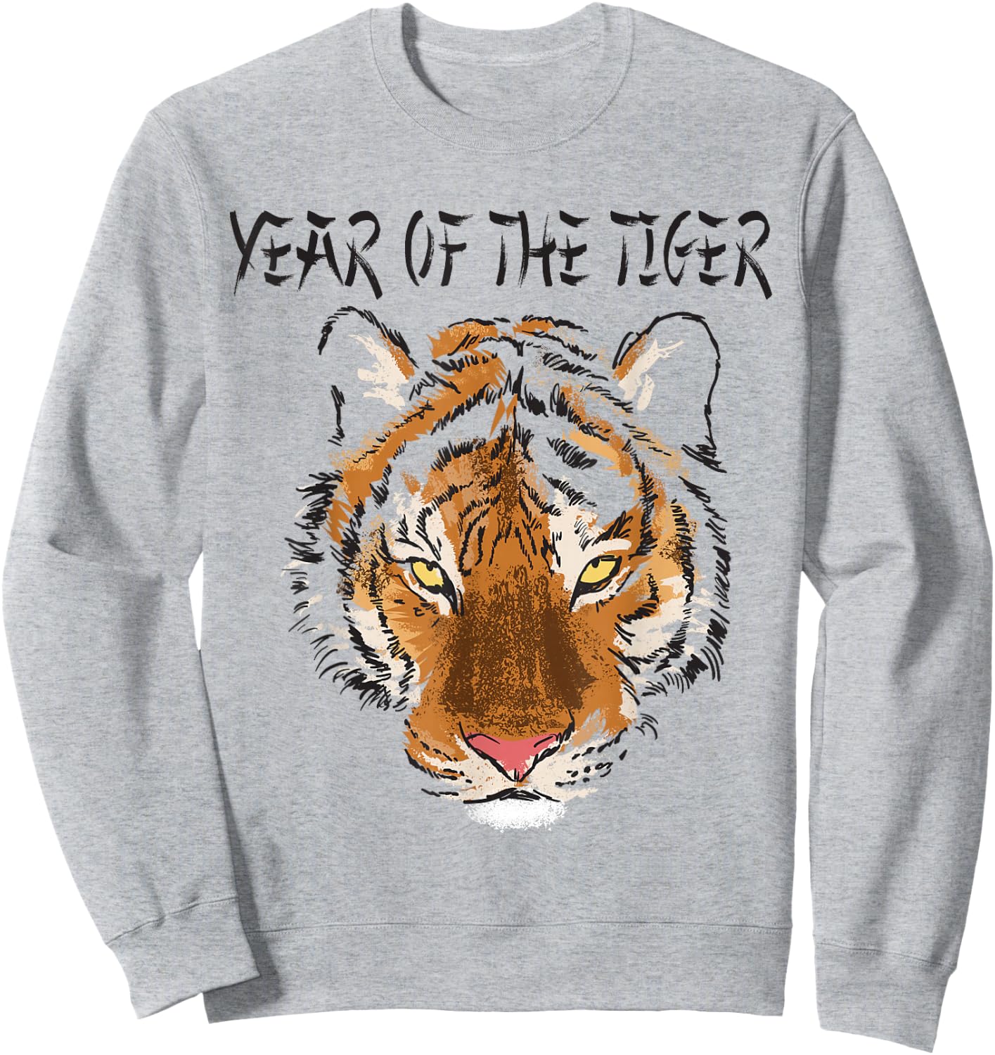 Chinese Zodiac Tiger the Year of the Tiger with Tiger Face Sweatshirt - Sweatshirt | Ash