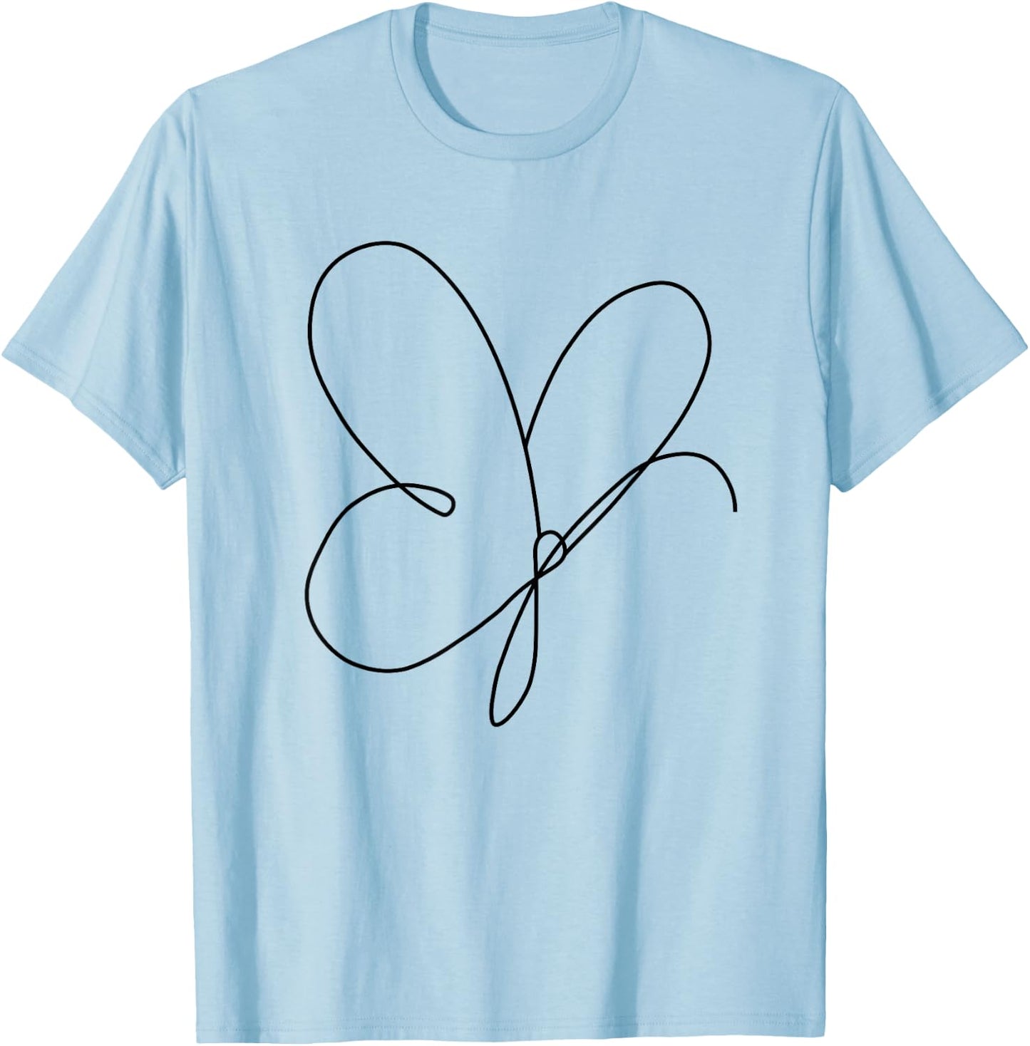 Butterfly Line Art Abstract Minimalist Butterfly Lover T-Shirt - T-Shirt | Light Blue