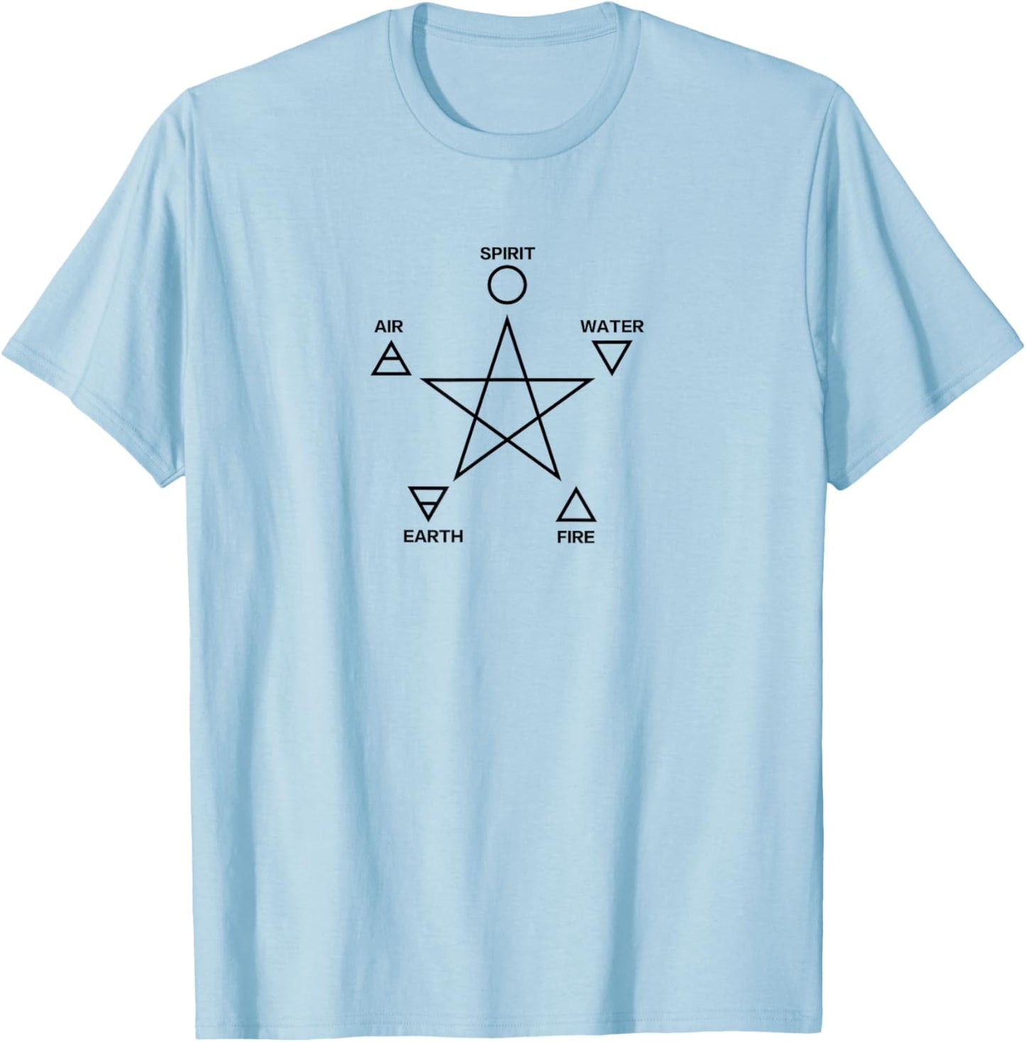 Elements, pentagram, symbol, alchemy, spirituality, magic T-Shirt - T-Shirt | Light Blue