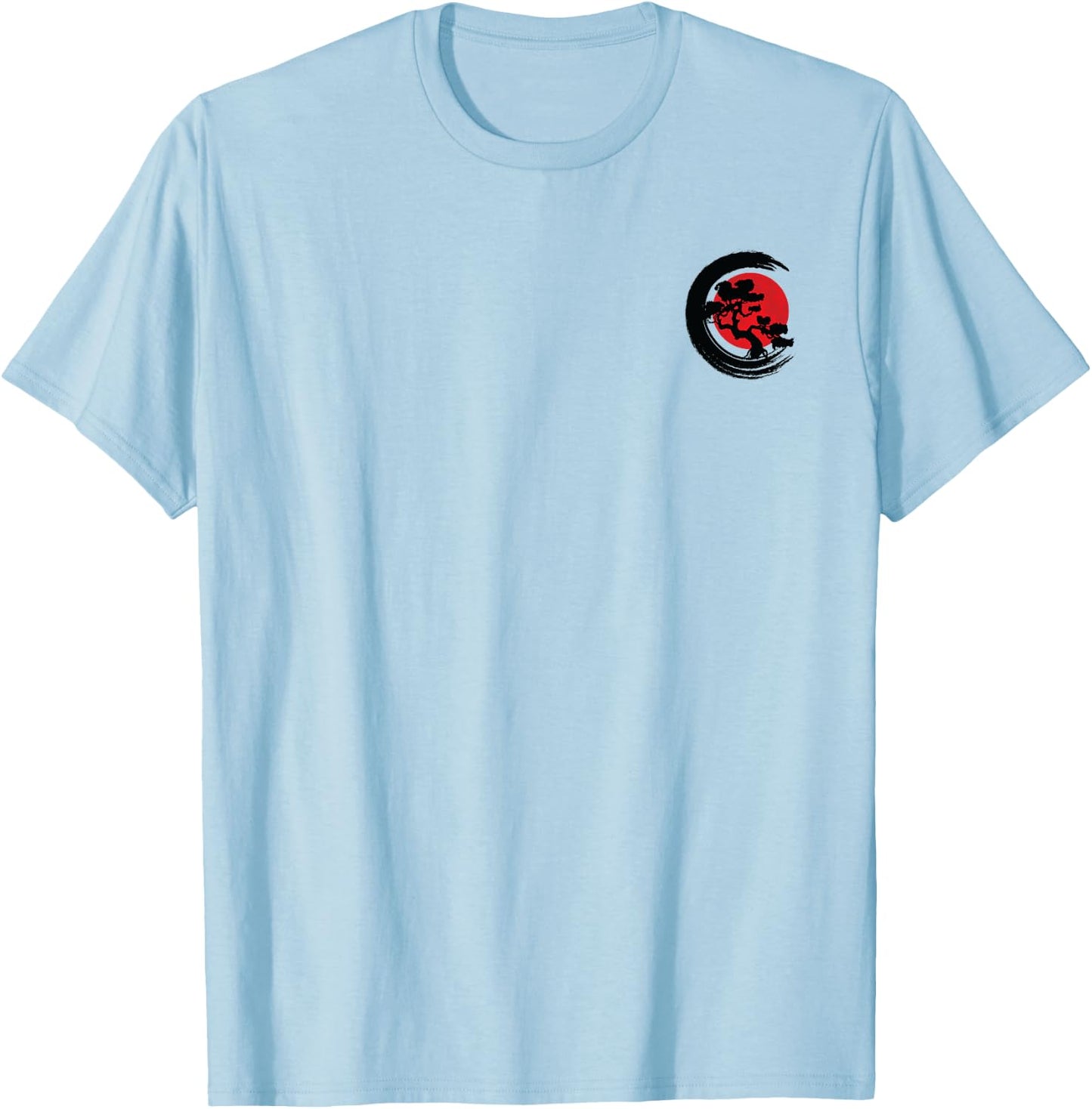 Minimalist Japanese Aesthetic Pocket Bonsai T-Shirt - T-Shirt | Light Blue