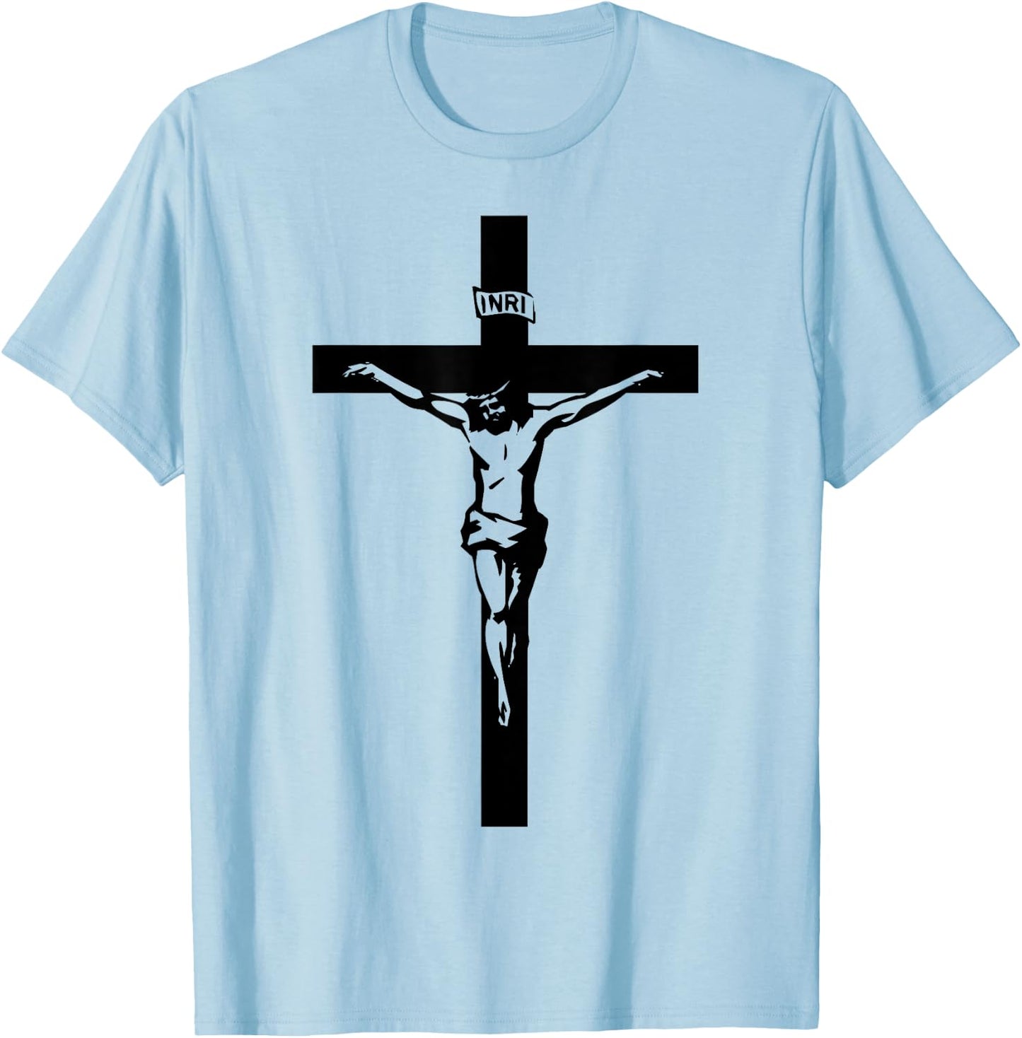 Cross Crucifix of the Christian Church T-Shirt - T-Shirt | Light Blue