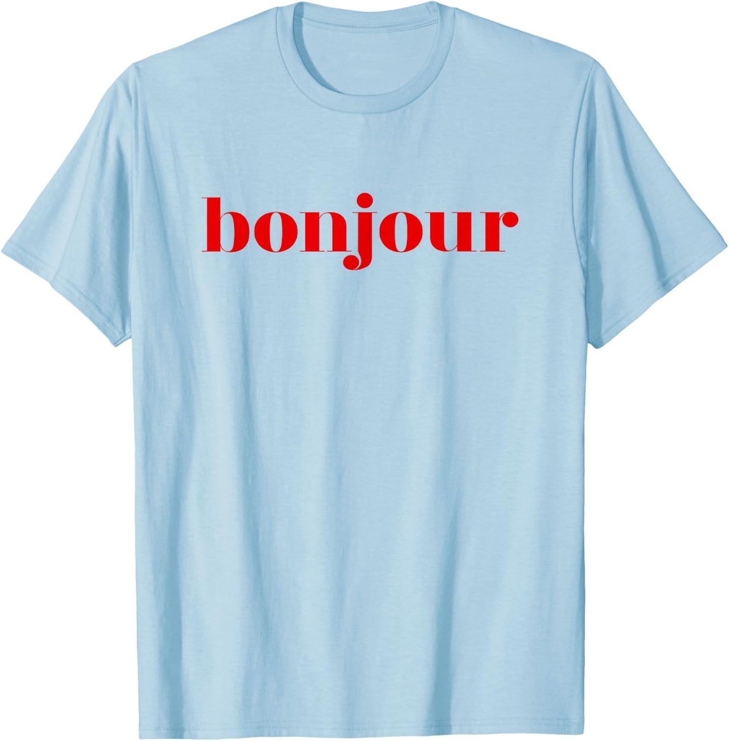 Bonjour - French Lover Gift T-Shirt - T-Shirt | Light Blue