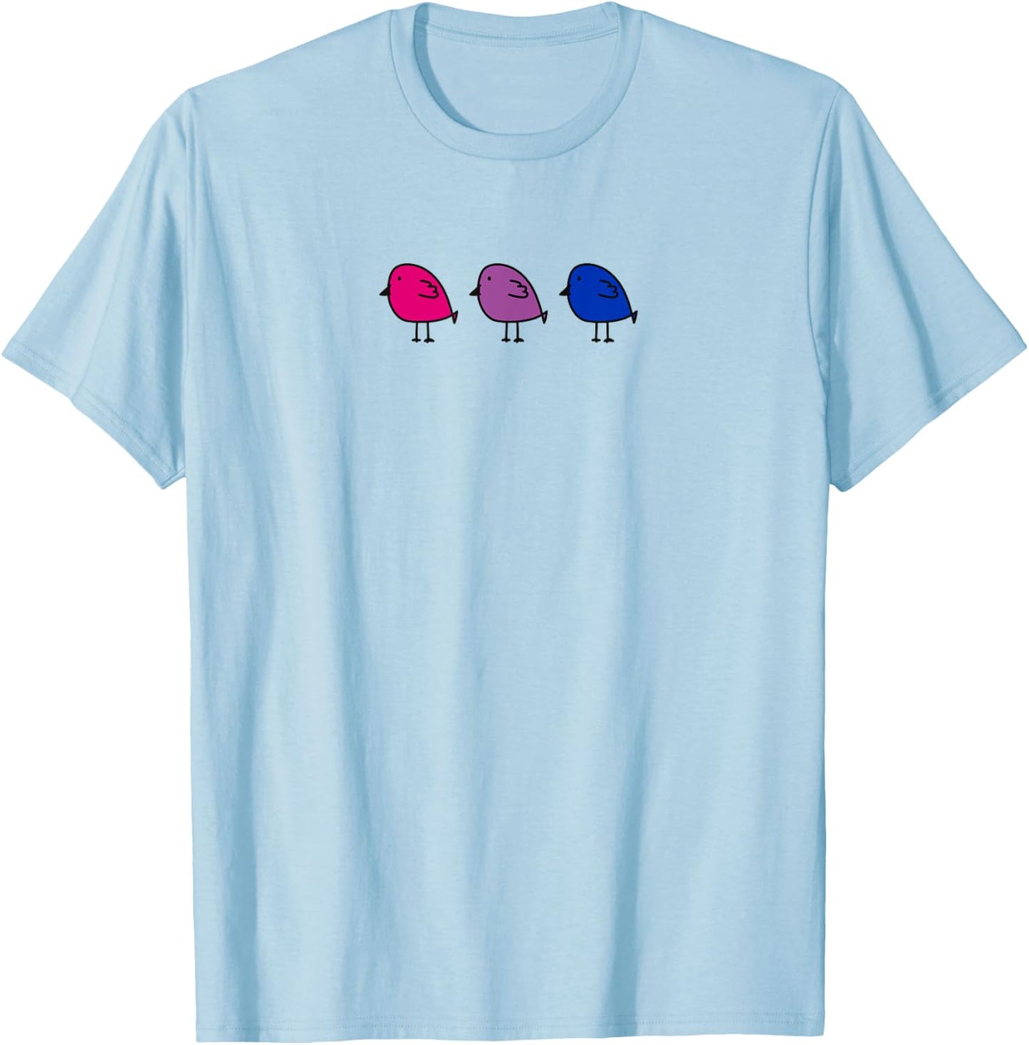 Bisexual Pride Subtle Bi Pride Flag Birds Bi Flag Colors T-Shirt - T-Shirt | Light Blue